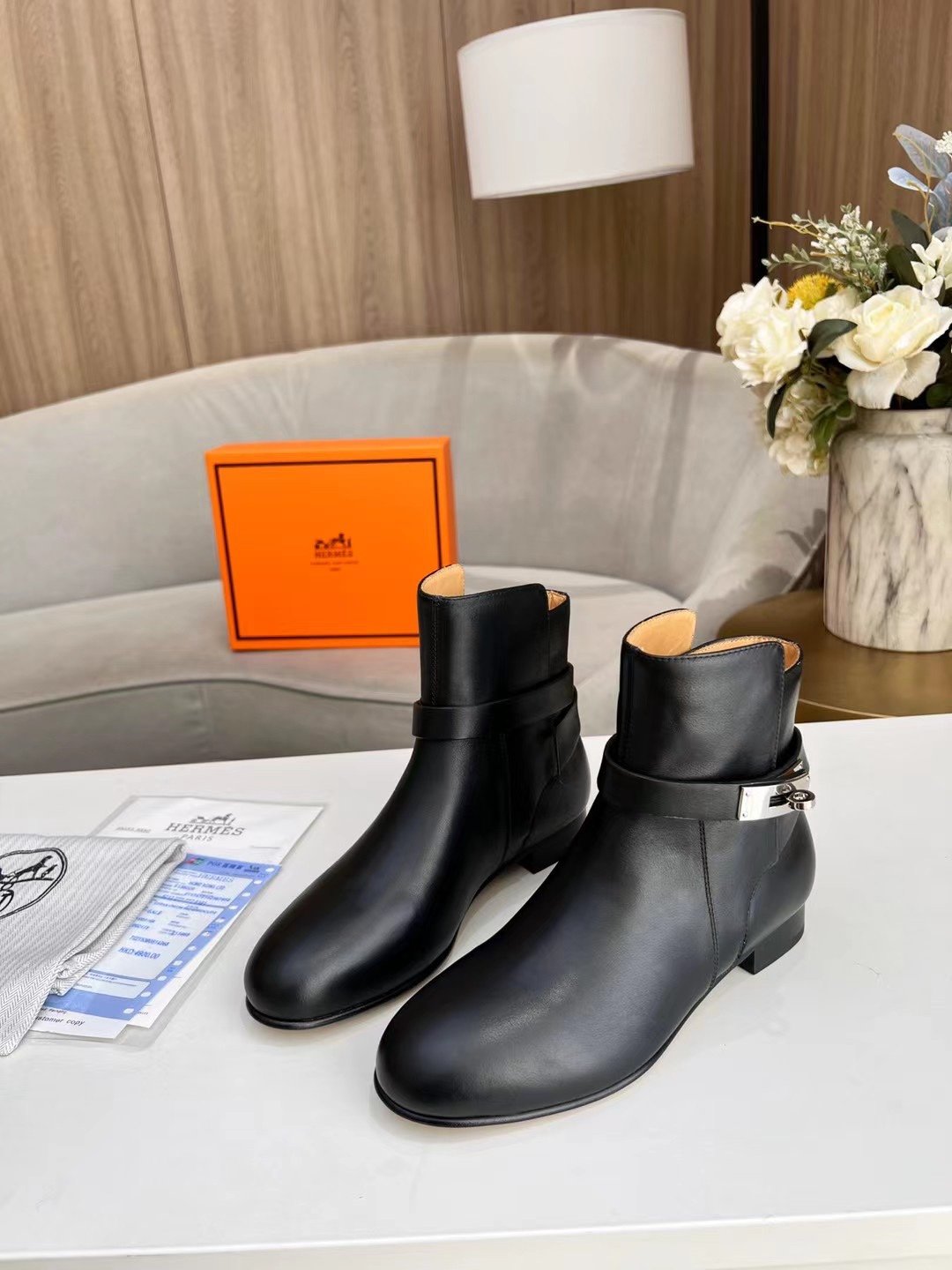 Hermes Frenchie 50 Ankle Boot Black For Women H222091Z 02365 - Soul Replicas