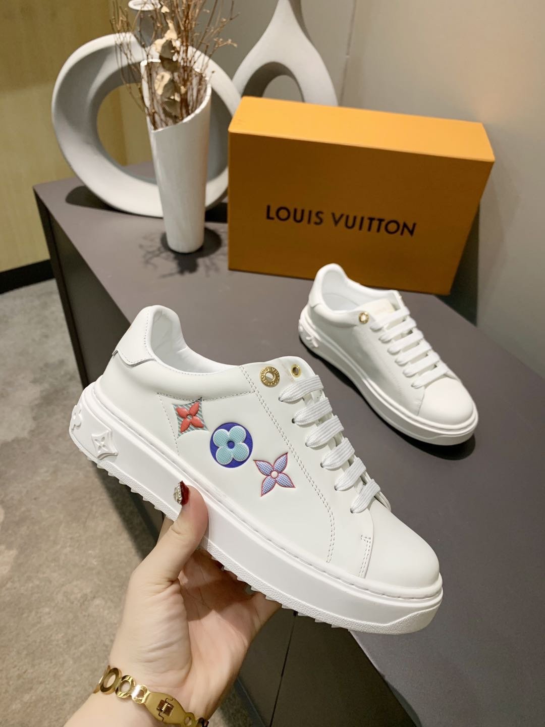 Louis Vuitton Time Out Sneaker White For Women LV - Soul Replicas