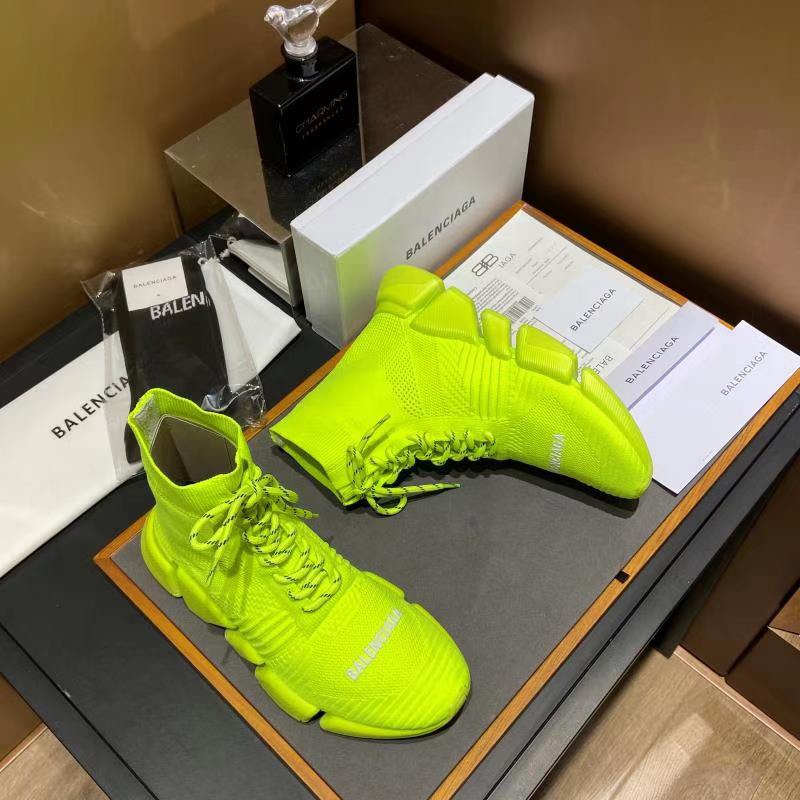 Balenciaga Speed 2.0 Lace-Up Recycled Knit Trainers Yellow For Women - Soul Replicas
