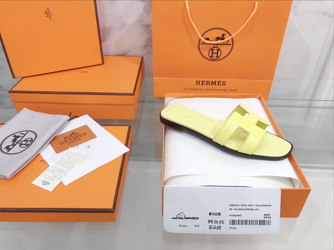 Hermes  Oran Sandal Yellow For Women - Soul Replicas