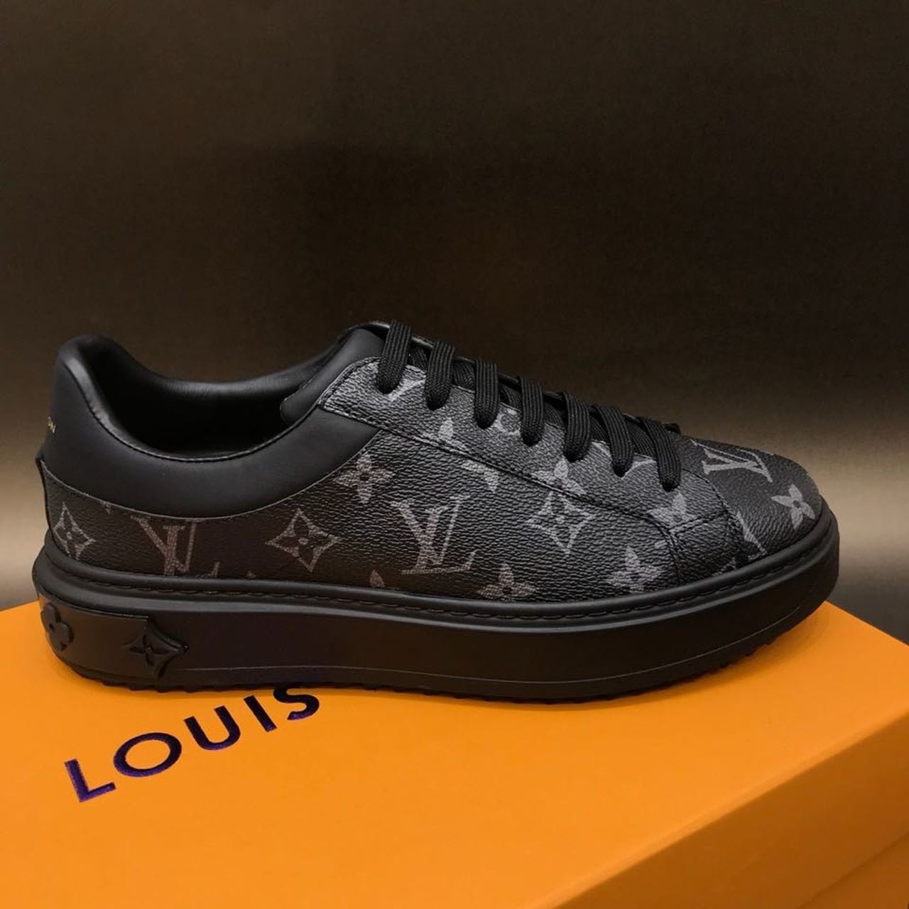 Louis Vuitton Time Out Sneakers Black For Women LV - Soul Replicas