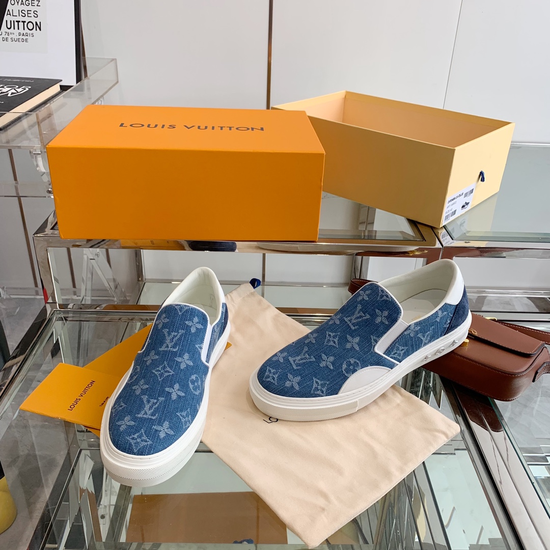 Louis Vuitton Women's Trocadero Slip On Light Blue For Women LV - Soul Replicas