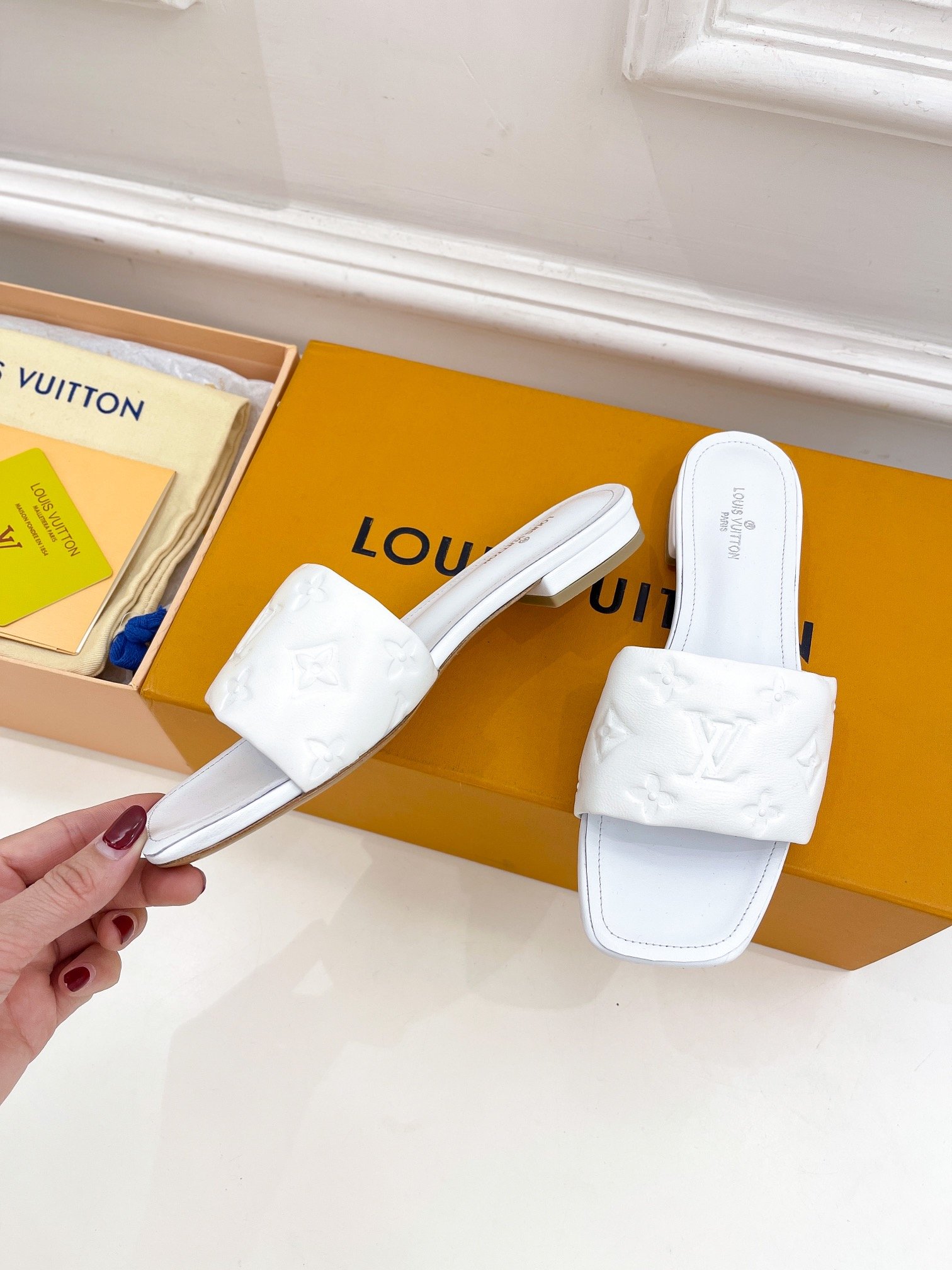 Louis Vuitton Women's Revival Flat Mule White For Women LV 1A9P4P - Soul Replicas