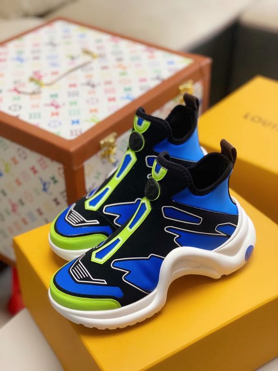 Louis Vuitton LV Archlight Sneaker Recycled Printed Nylon Blue For Women LV - Soul Replicas