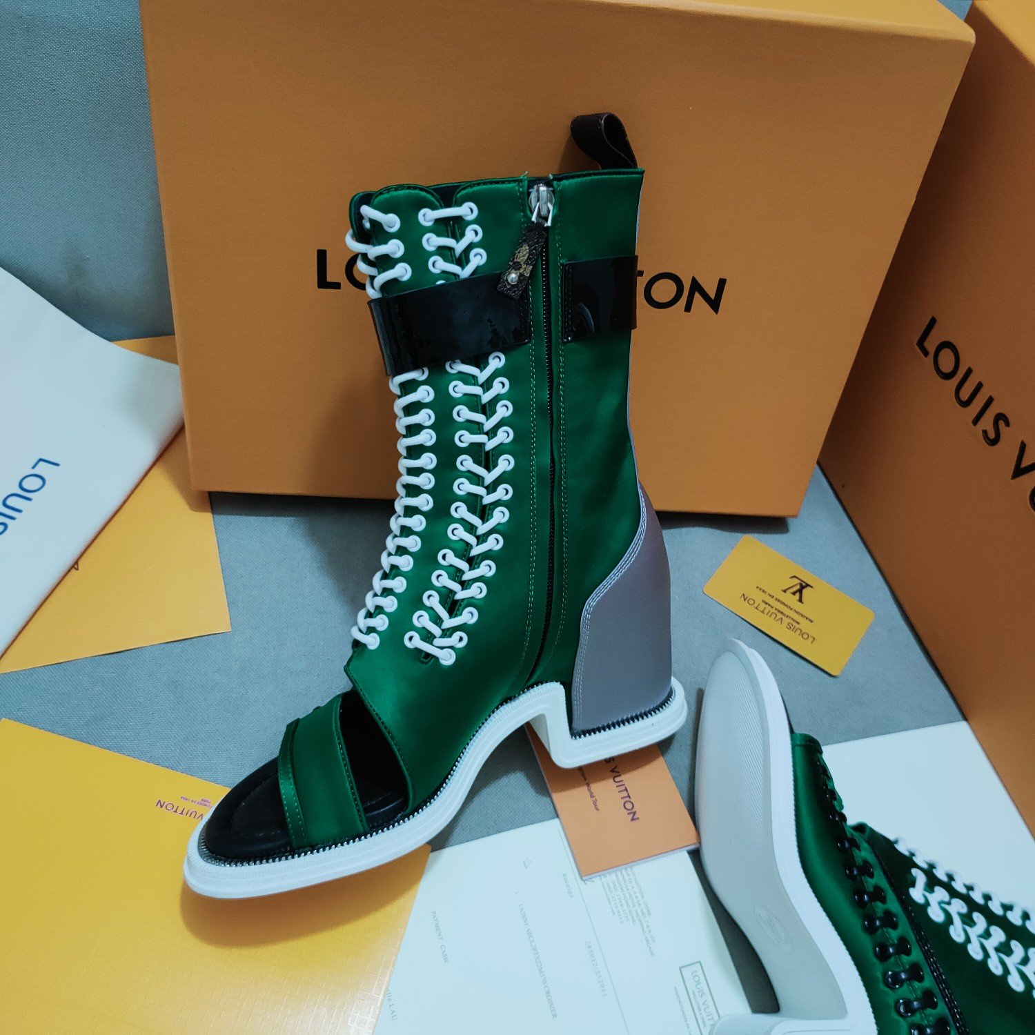Louis Vuitton Women's Moonlight Line Boots Green For Women LV 1AA0LB - Soul Replicas