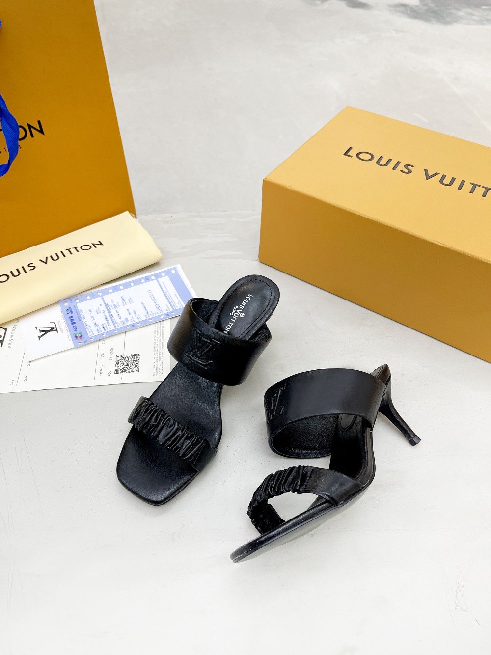 Louis Vuitton Women's Drapy Mule Black For Women LV 1AAB39 - Soul Replicas