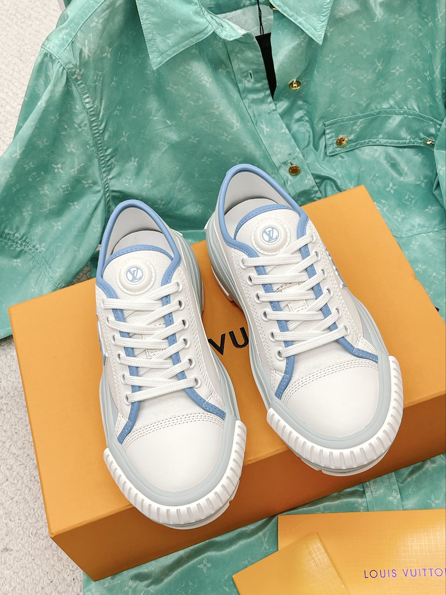 Louis Vuitton Women's LV Squad Sneaker Blue For Women LV - Soul Replicas
