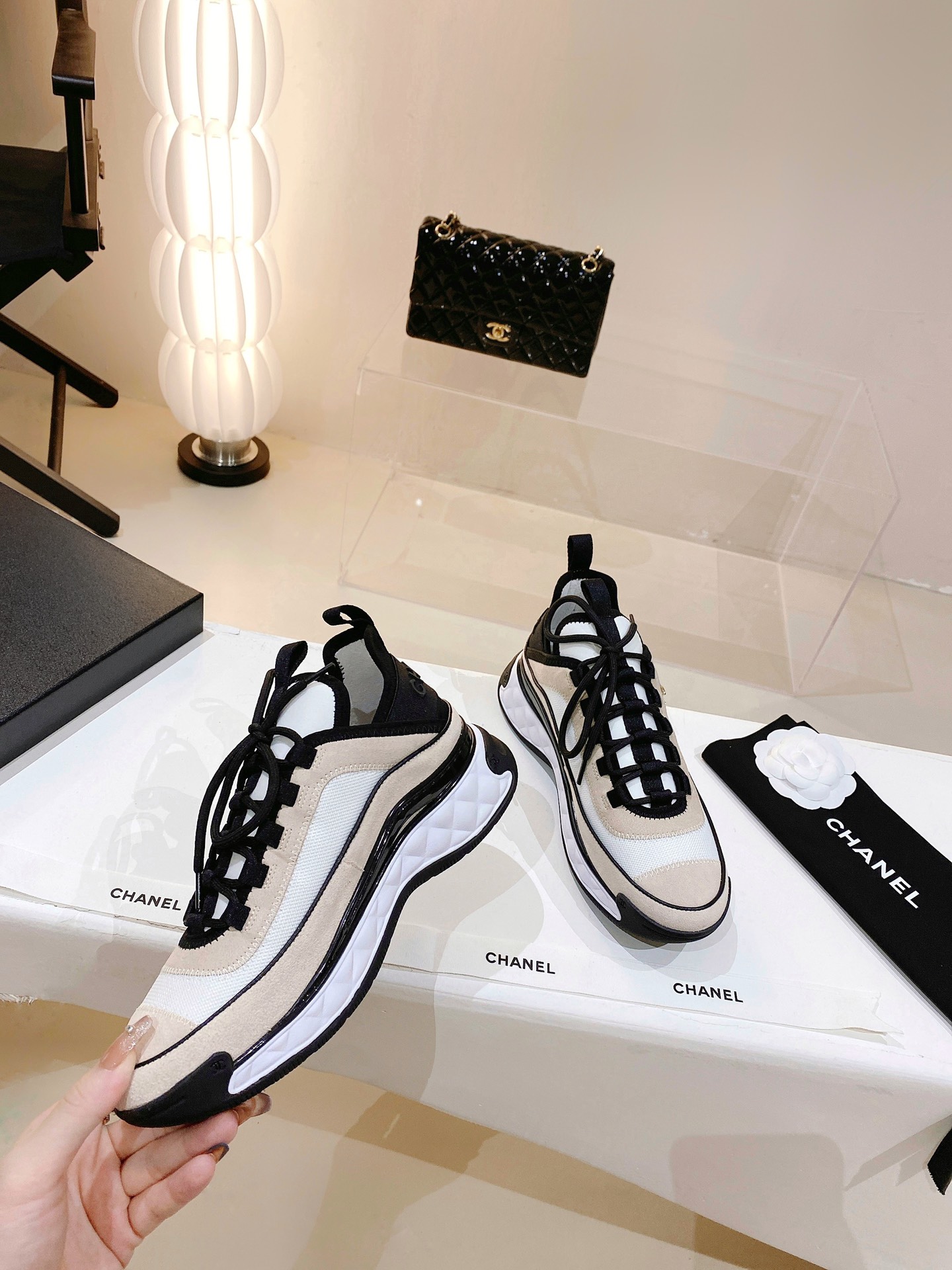 Chanel Women's Sneakers Beige For Women - Soul Replicas