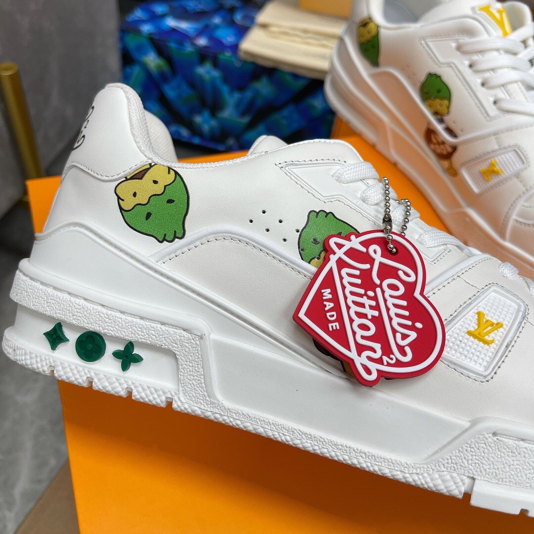 Louis Vuitton Trainer Sneaker White By Virgil Abloh For Women LV 1A9JC5 - Soul Replicas