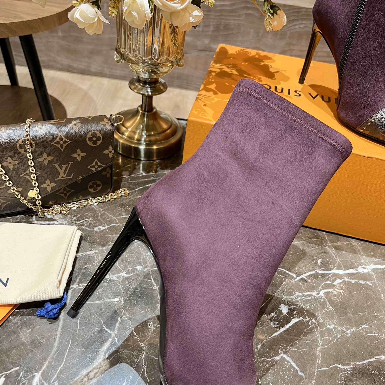 Louis Vuitton Women's Cherie Ankle Boots Violet Women LV - Soul Replicas