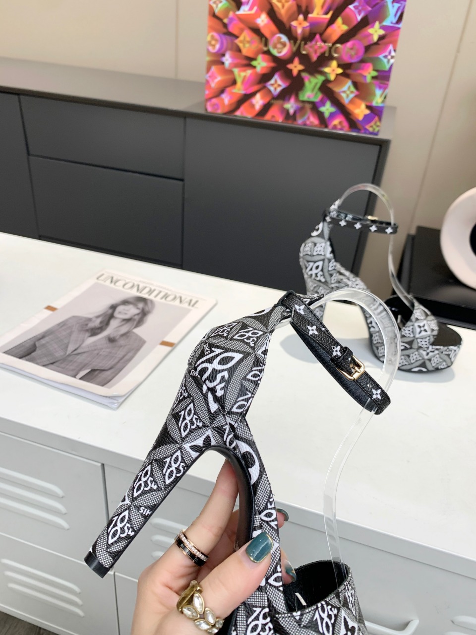 Louis Vuitton Women's Afterglow Platform Sandal Black For Women LV - Soul Replicas