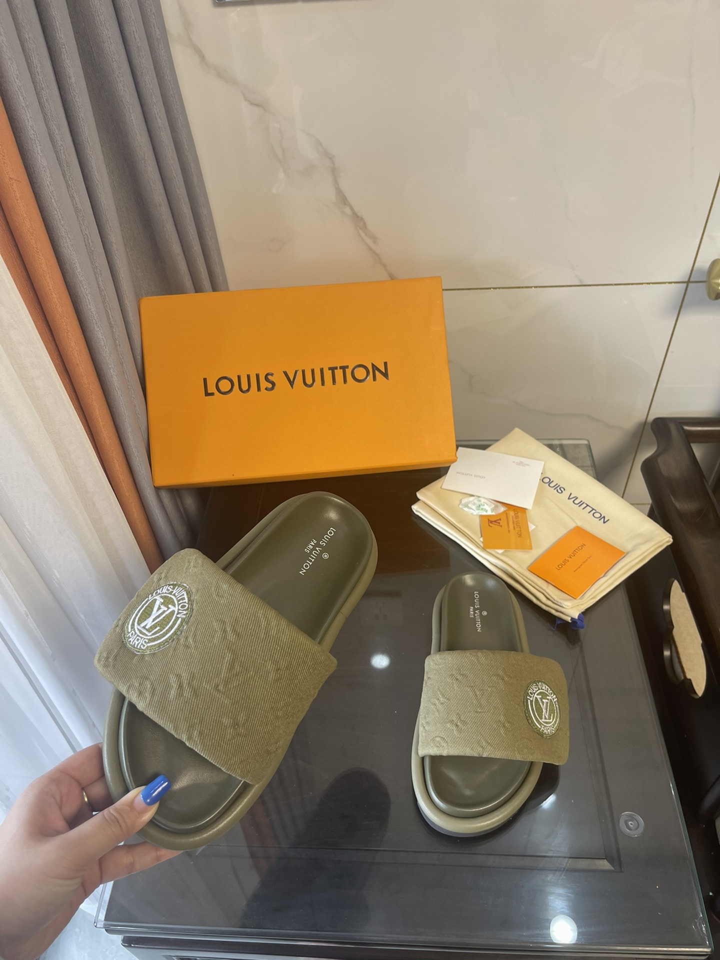 Louis Vuitton Women's Pool Pillow Comfort Flat Mule Moss Green For Women LV - Soul Replicas