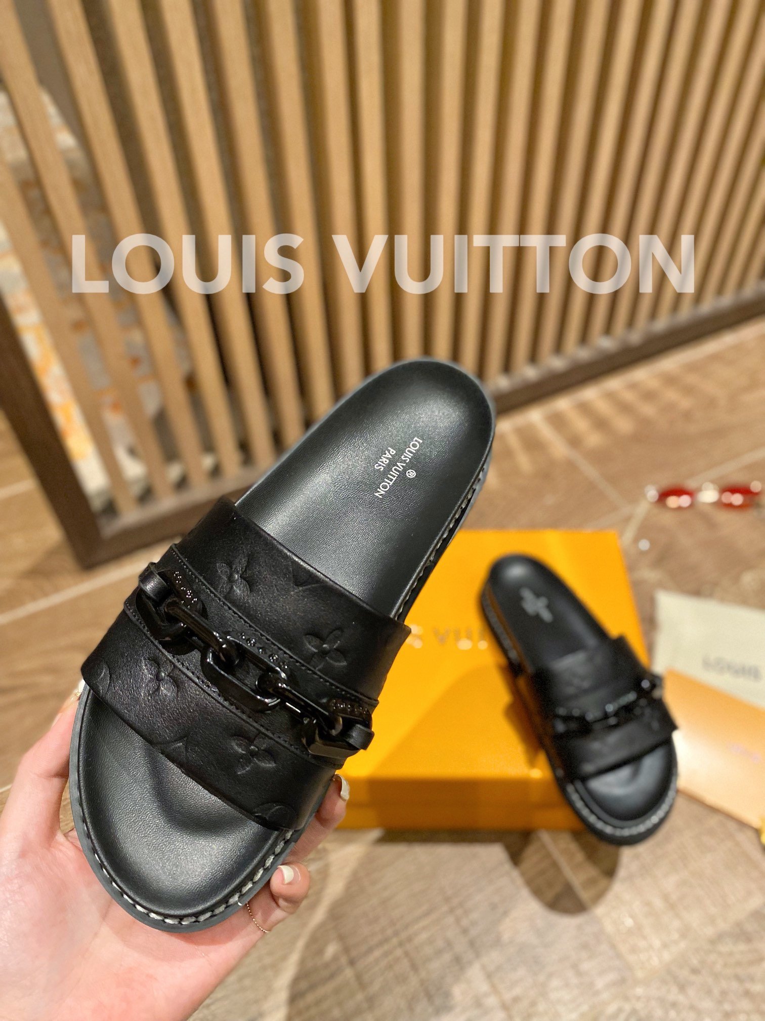 Louis Vuitton Sunset Flat Comfort Mule Black For Women LV - Soul Replicas