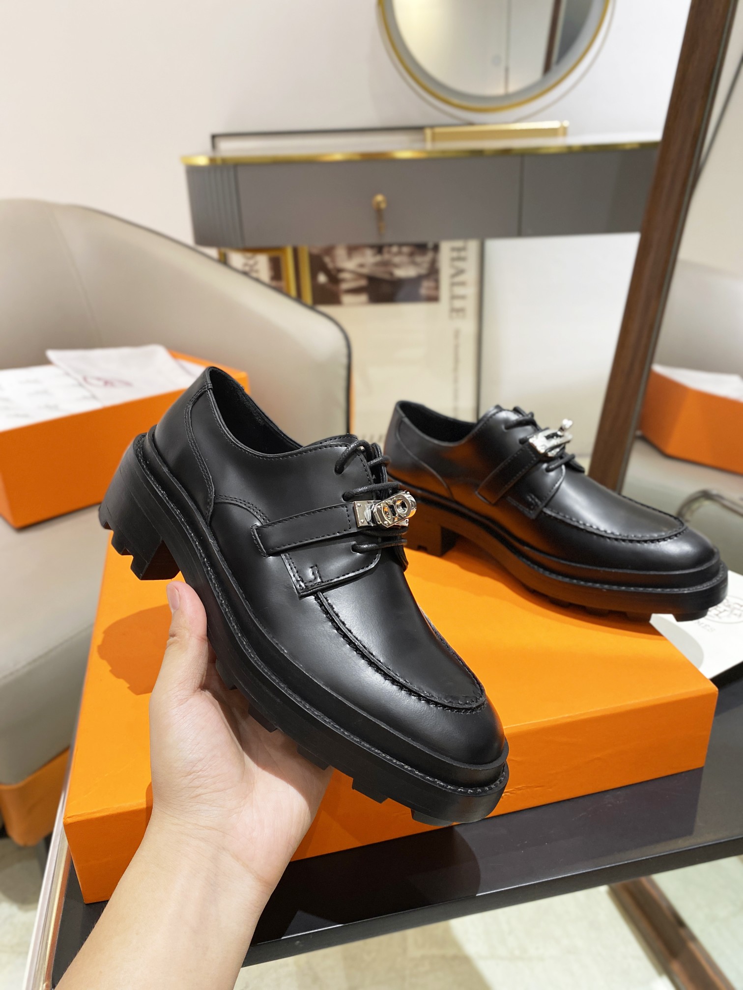 Hermes Destin Loafer Black For Women - Soul Replicas
