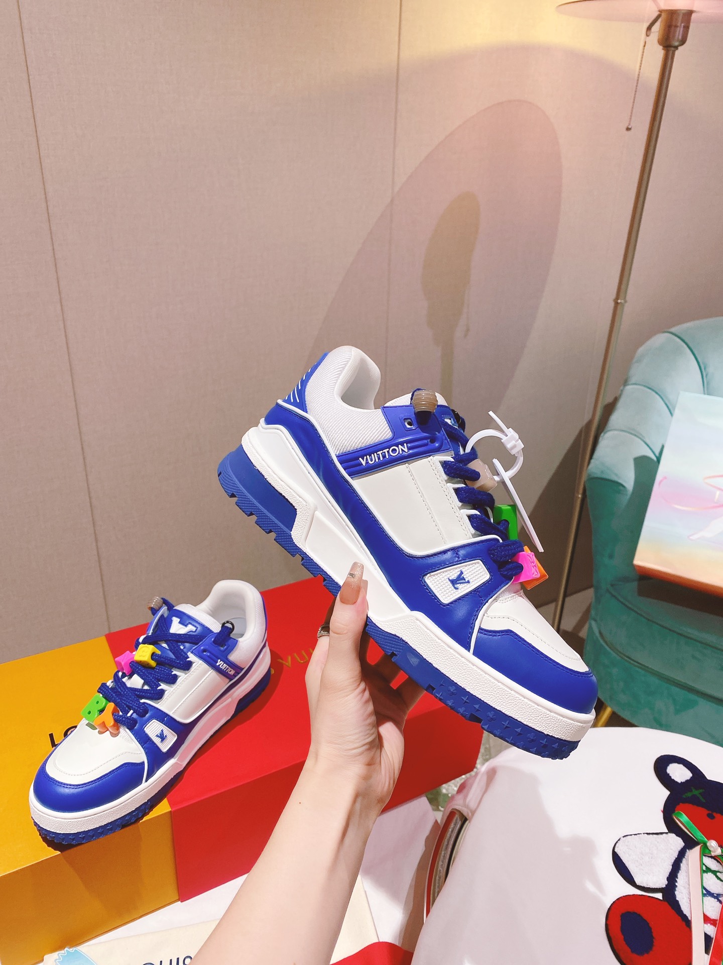 Louis Vuitton Women's LV Trainer Sneaker Blue For Women LV - Soul Replicas