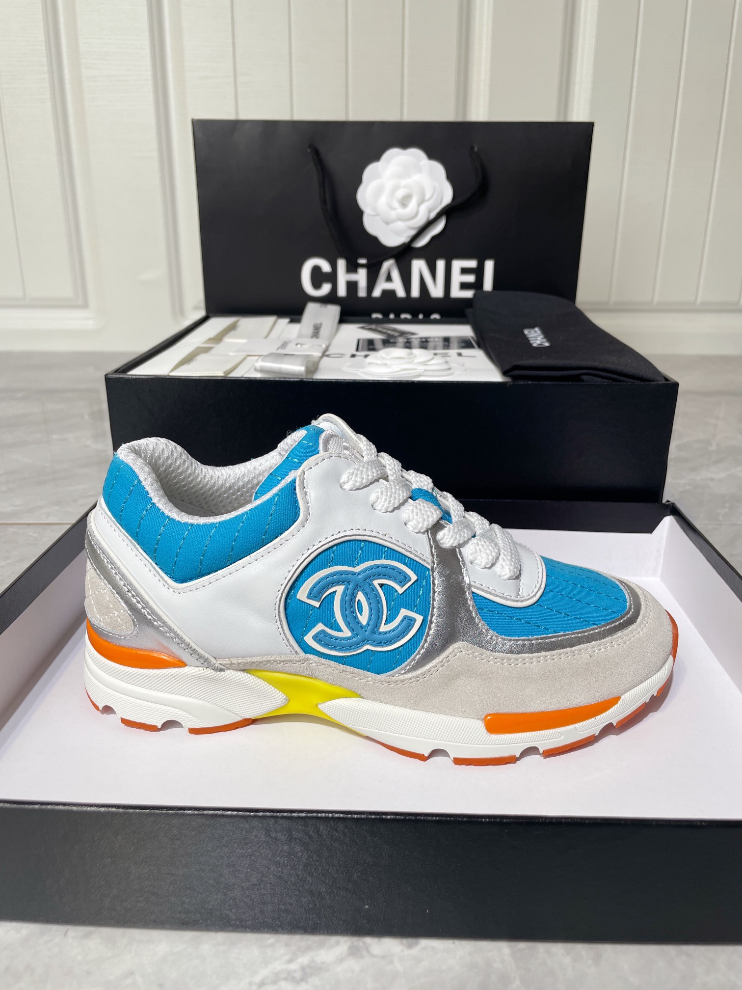 Chanel Women's Sneakers In Fabric Blue For Women - Soul Replicas