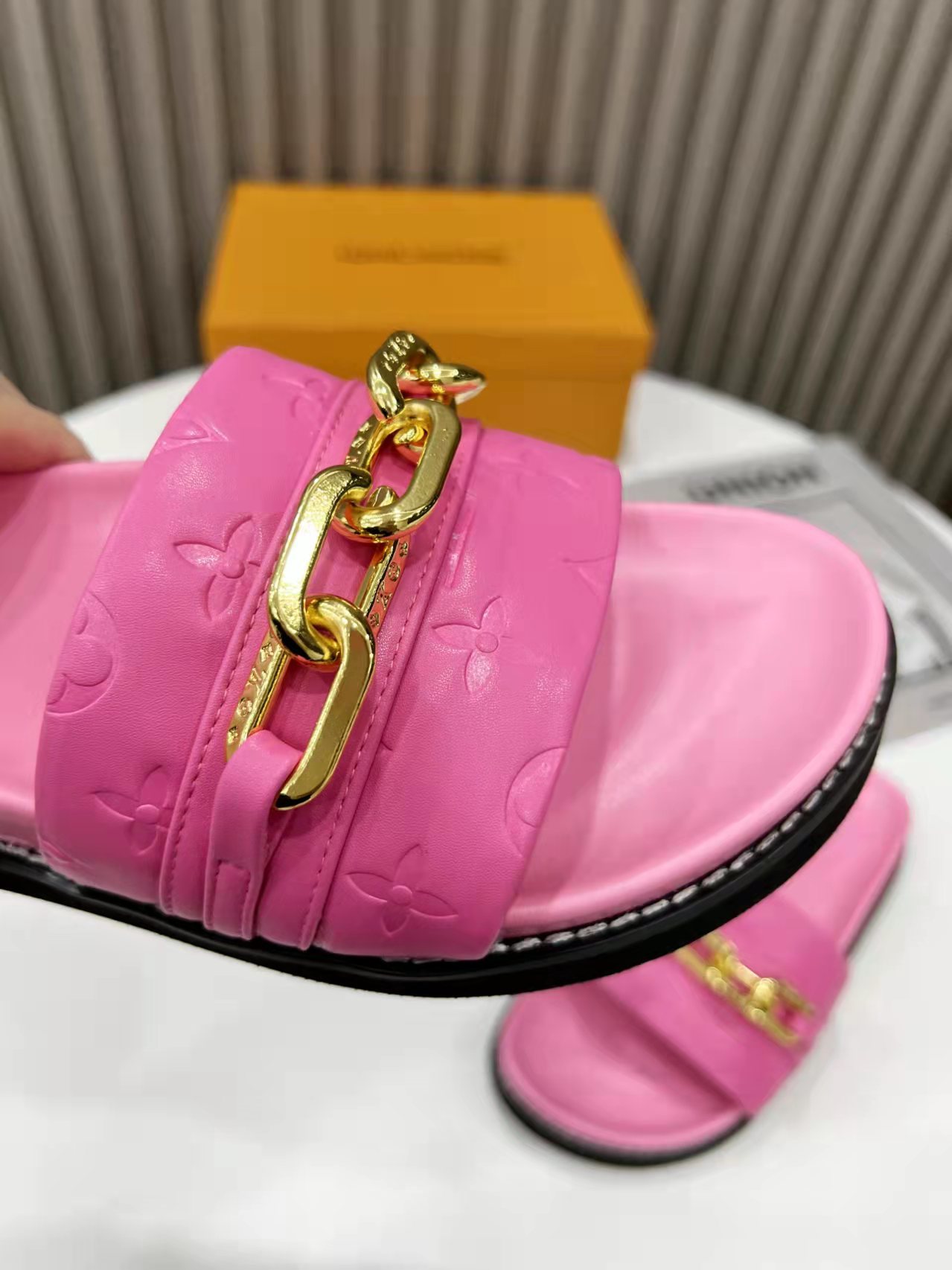 Louis Vuitton Sunset Flat Comfort Mule Pink For Women LV 1A9RAW - Soul Replicas