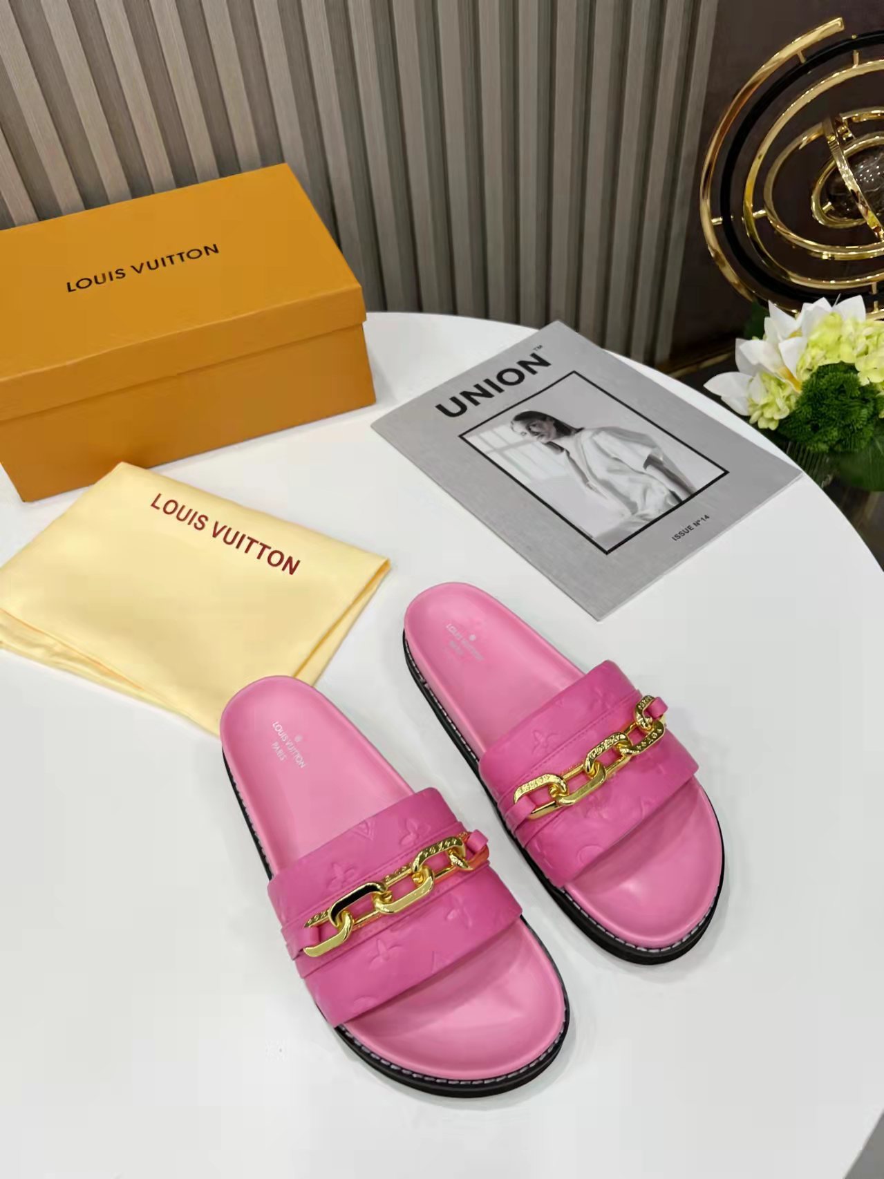 Louis Vuitton Sunset Flat Comfort Mule Pink For Women LV 1A9RAW - Soul Replicas