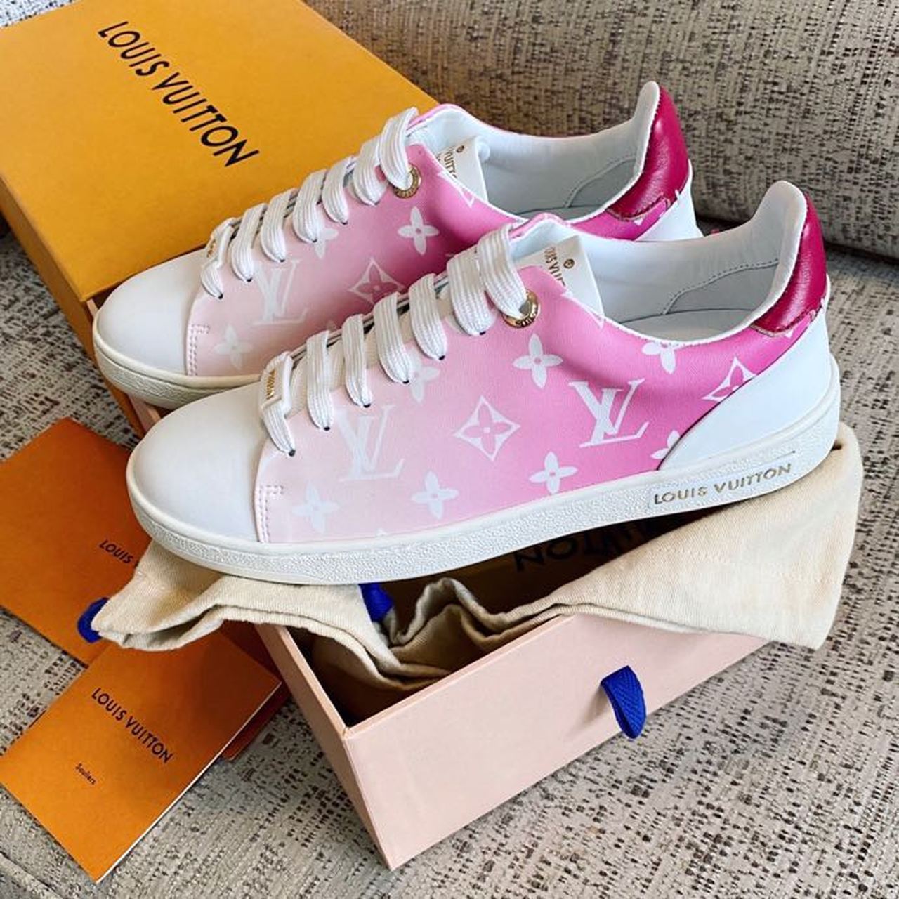 Louis Vuitton Time Out Sneaker Patent Monogram Canvas Pink For Women LV - Soul Replicas