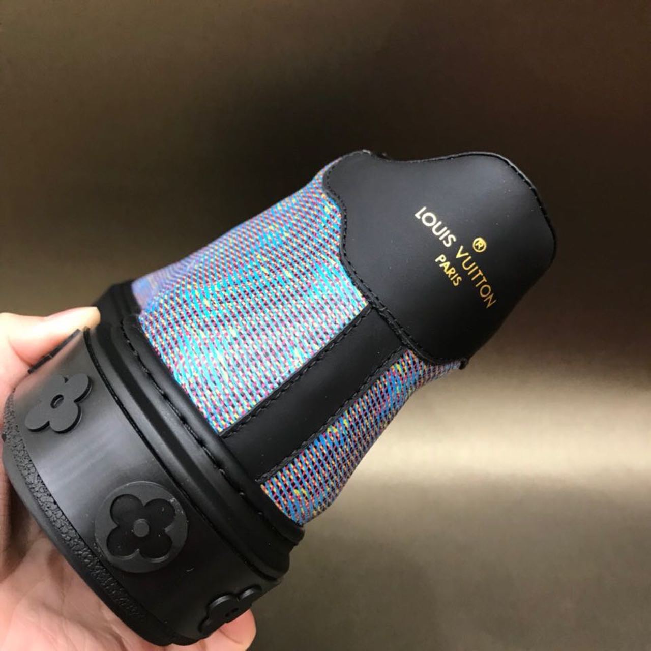 Louis Vuitton Time Out High Top Sneakers Calfskin Leather Fall/Winter Collection 1A4XYE. Blue/Black - Soul Replicas