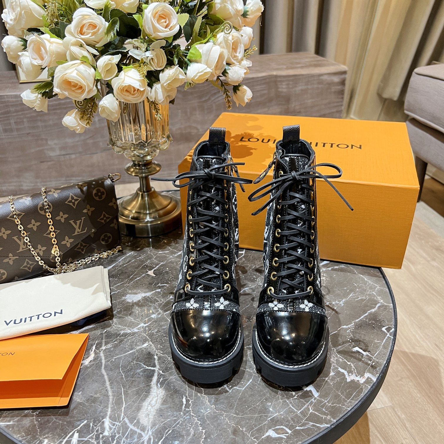 Louis Vuitton Women's Star Trail Ankle Boot Black For Women LV - Soul Replicas