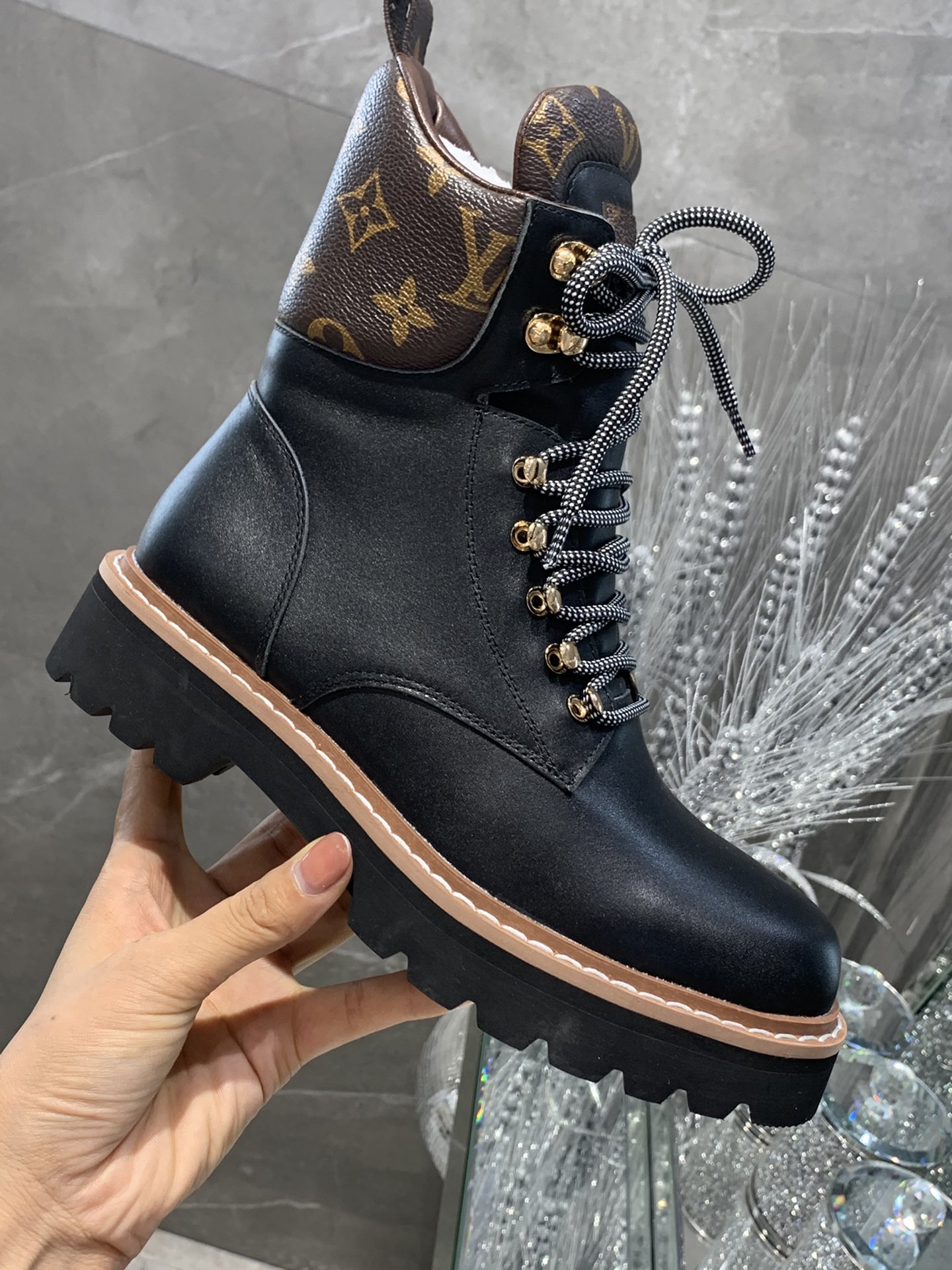 Louis Vuitton Women's Territory Flat Military Boot Black For Women LV 1A958N - Soul Replicas