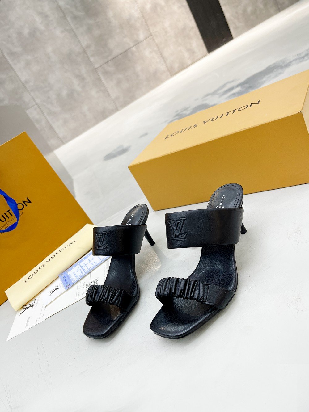 Louis Vuitton Women's Drapy Mule Black For Women LV 1AAB39 - Soul Replicas