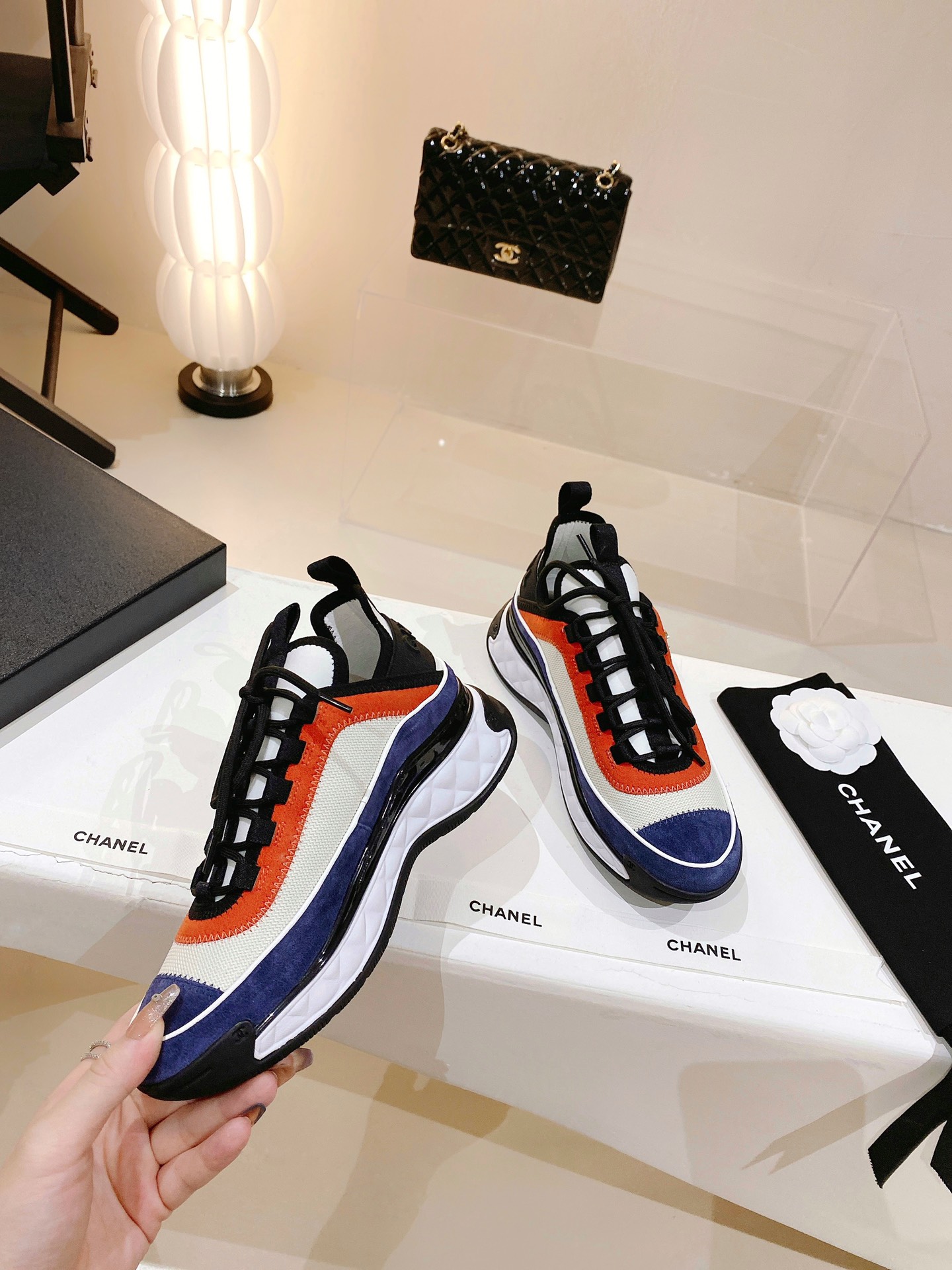 Chanel Women's Sneakers Orange And Blue For Women - Soul Replicas