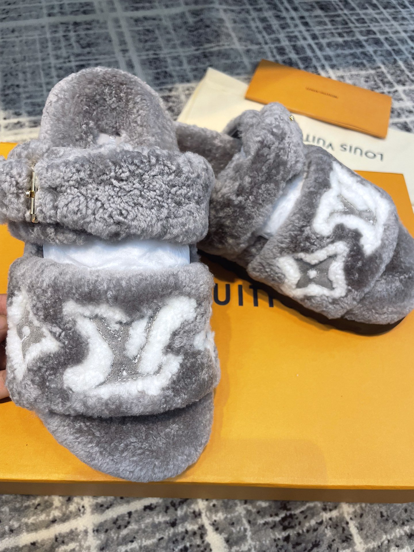 Louis Vuitton Women's Paseo Flat Comfort Mule Grey For Women LV - Soul Replicas