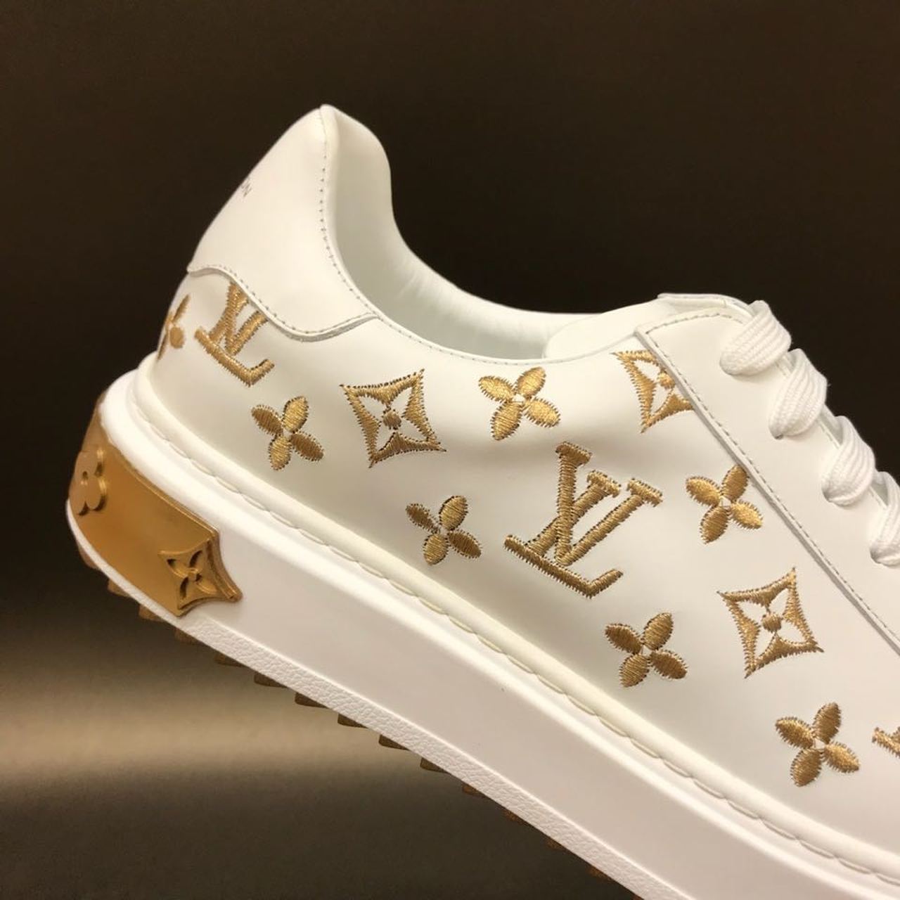 Louis Vuitton Time Out Sneakers White/Gold For Women LV - Soul Replicas