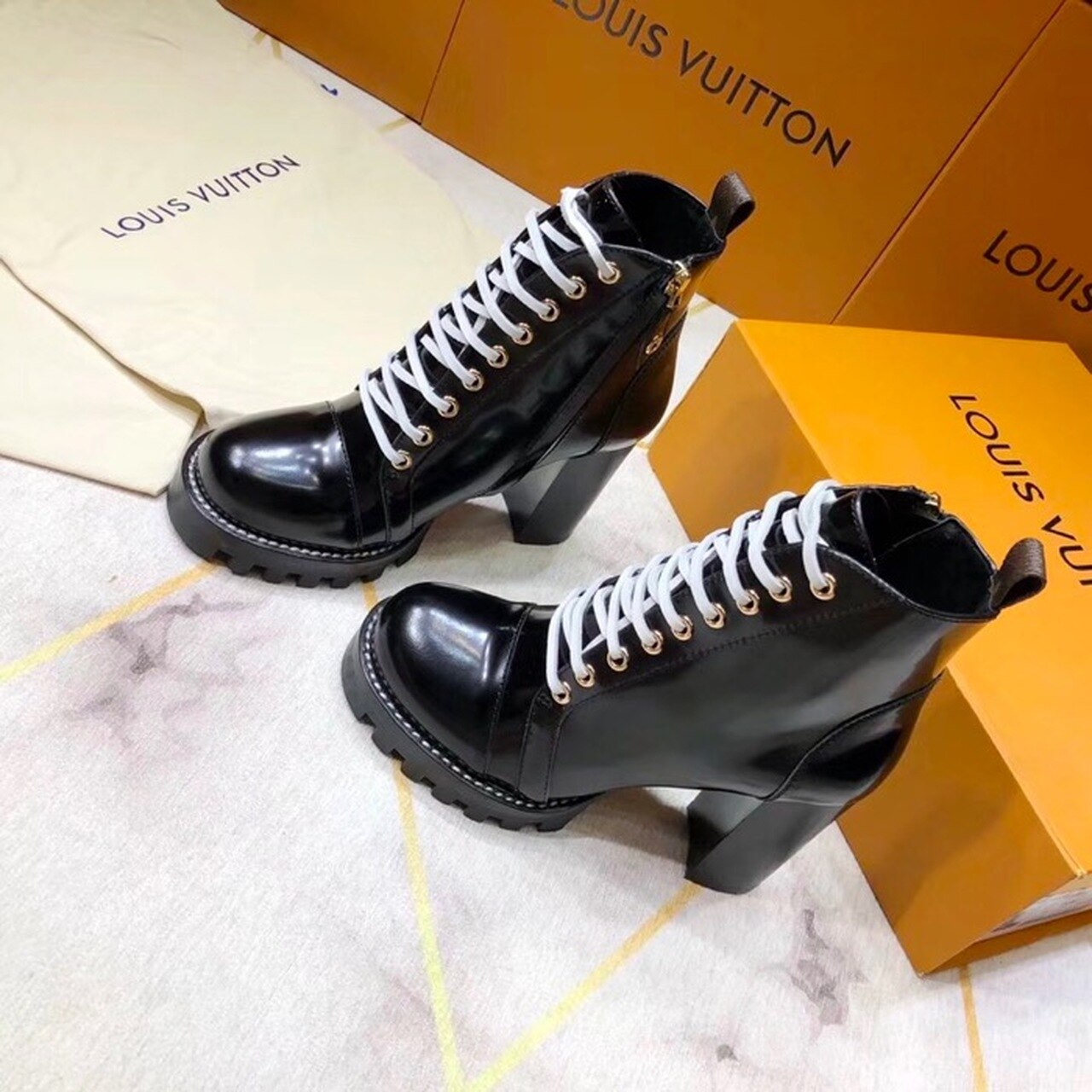 Louis Vuitton Star Trail Ankle Boot Black For Women LV - Soul Replicas