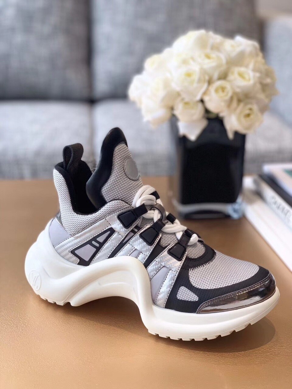 Louis Vuitton LV Archlight Sneaker Monogram Material White/Black For Women LV - Soul Replicas