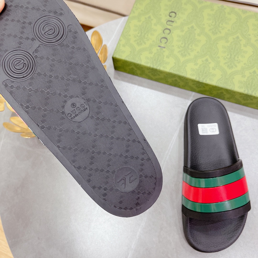 Gucci Women's Slide Sandal With Web Black For Women 407345 - Soul Replicas