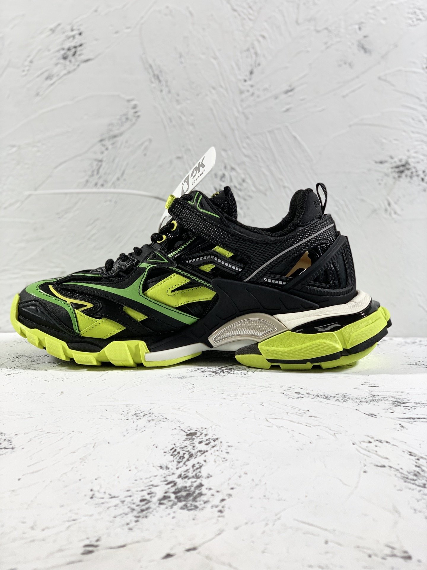 Balenciaga Track.2 Clear Sole Trainers Black/Yellow For Women - Soul Replicas