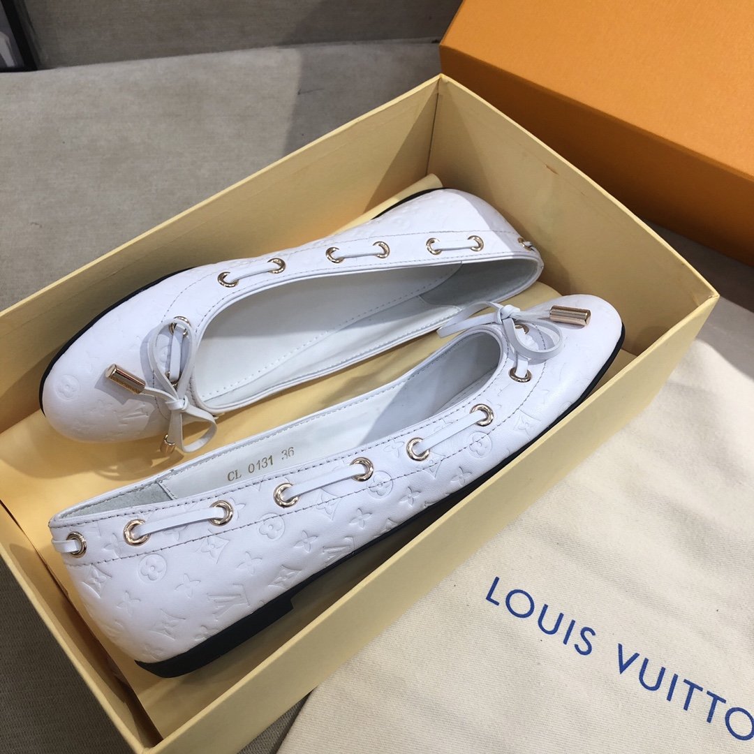 Louis Vuitton Gloria Flat Loafer White For Women LV - Soul Replicas