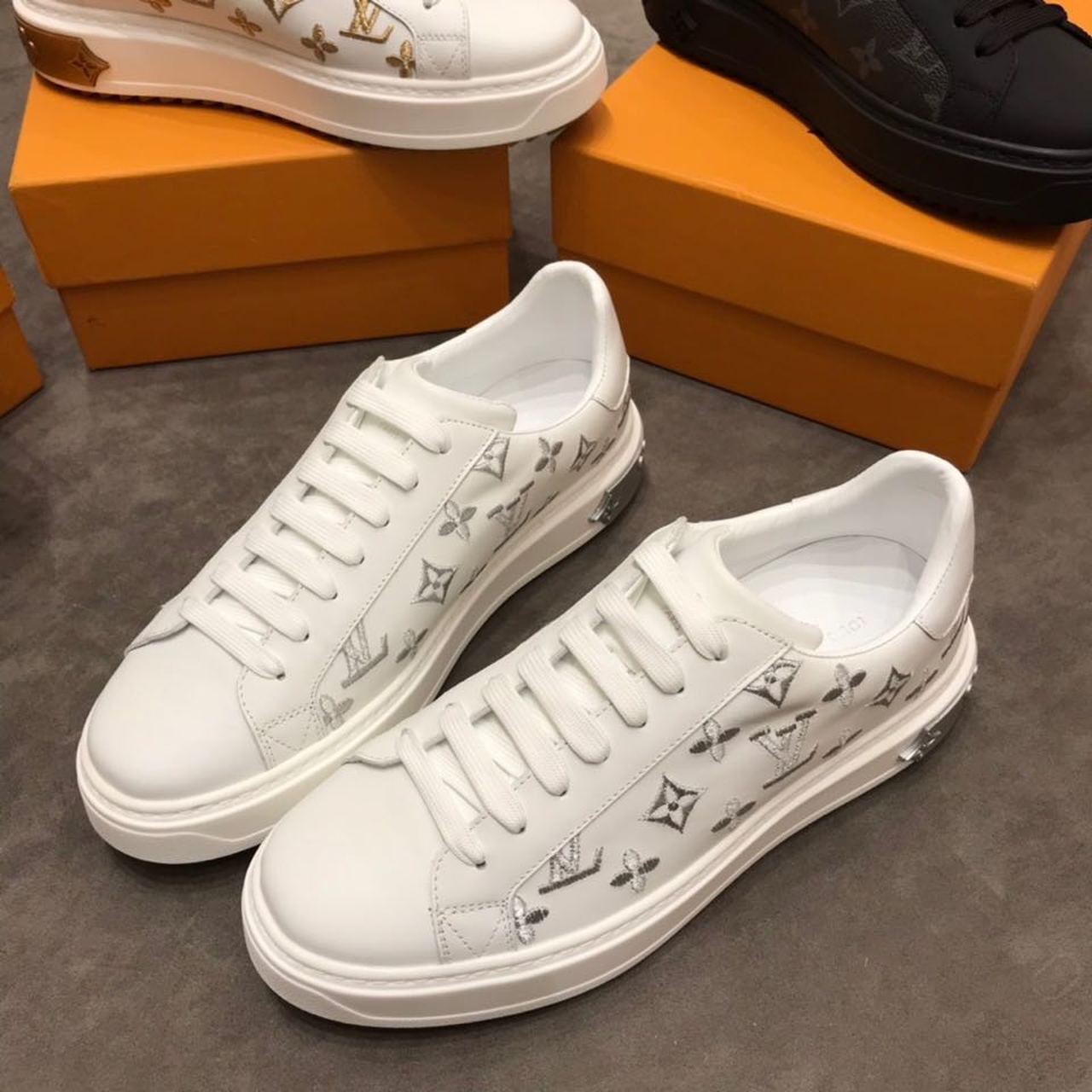 Louis Vuitton Time Out Sneaker White/Silver For Women LV - Soul Replicas