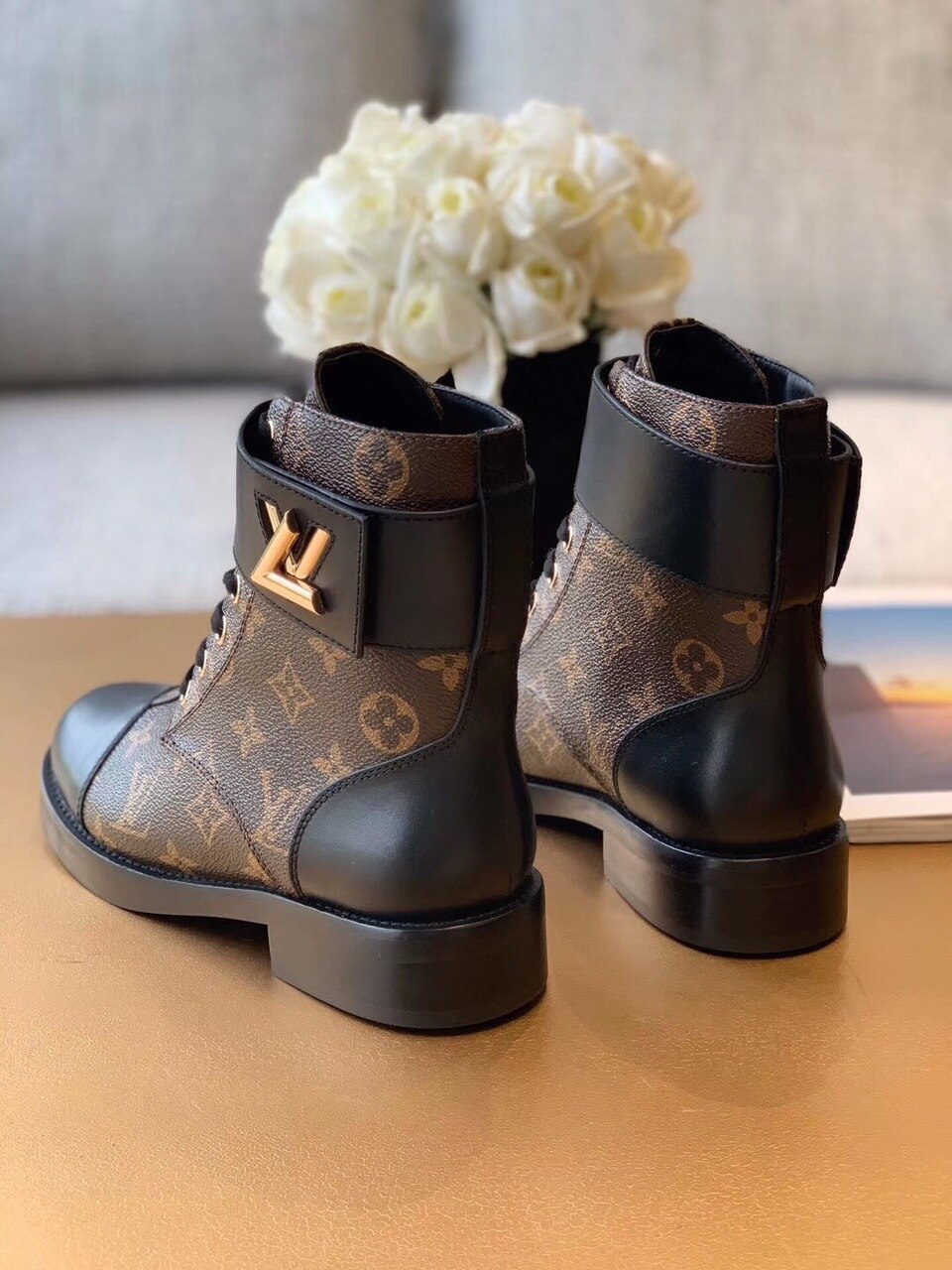 Louis Vuitton Wonderland Flat Ranger Patent Monogram Material Black/Brown For Women LV 1A2Q3N - Soul Replicas