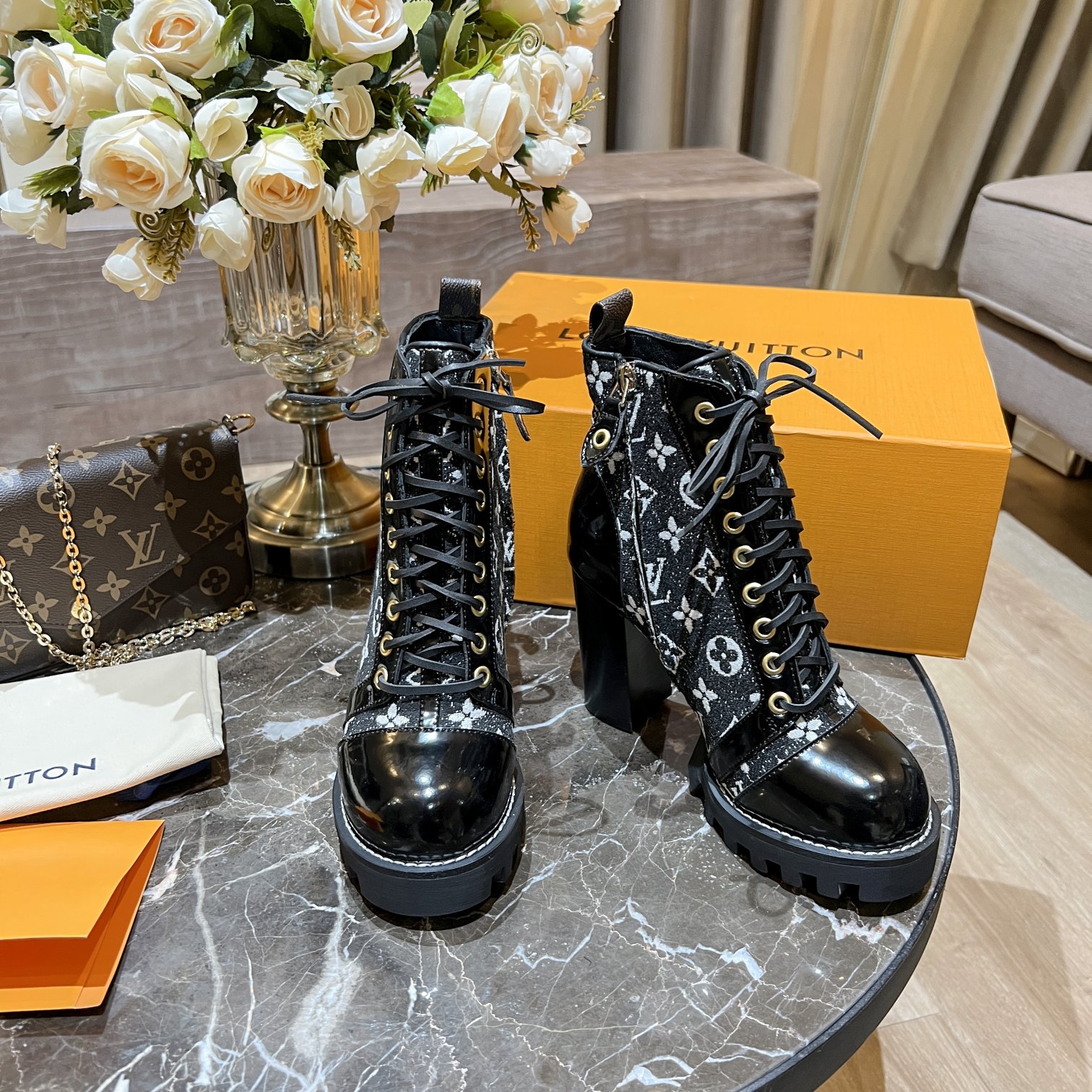 Louis Vuitton Women's Star Trail Ankle Boot Black For Women LV - Soul Replicas