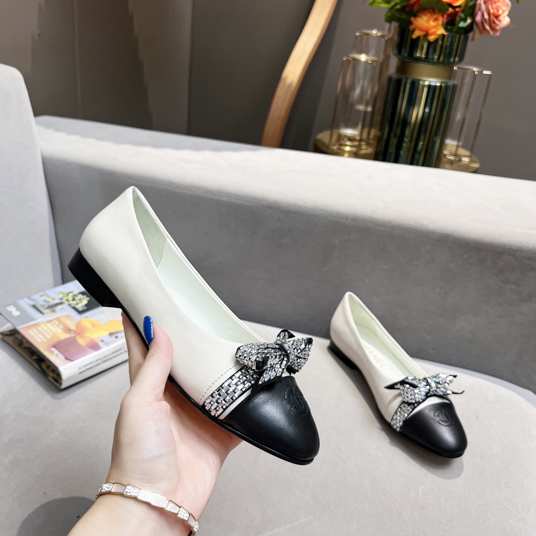 Chanel Women's Ballerinas White For Women - Soul Replicas