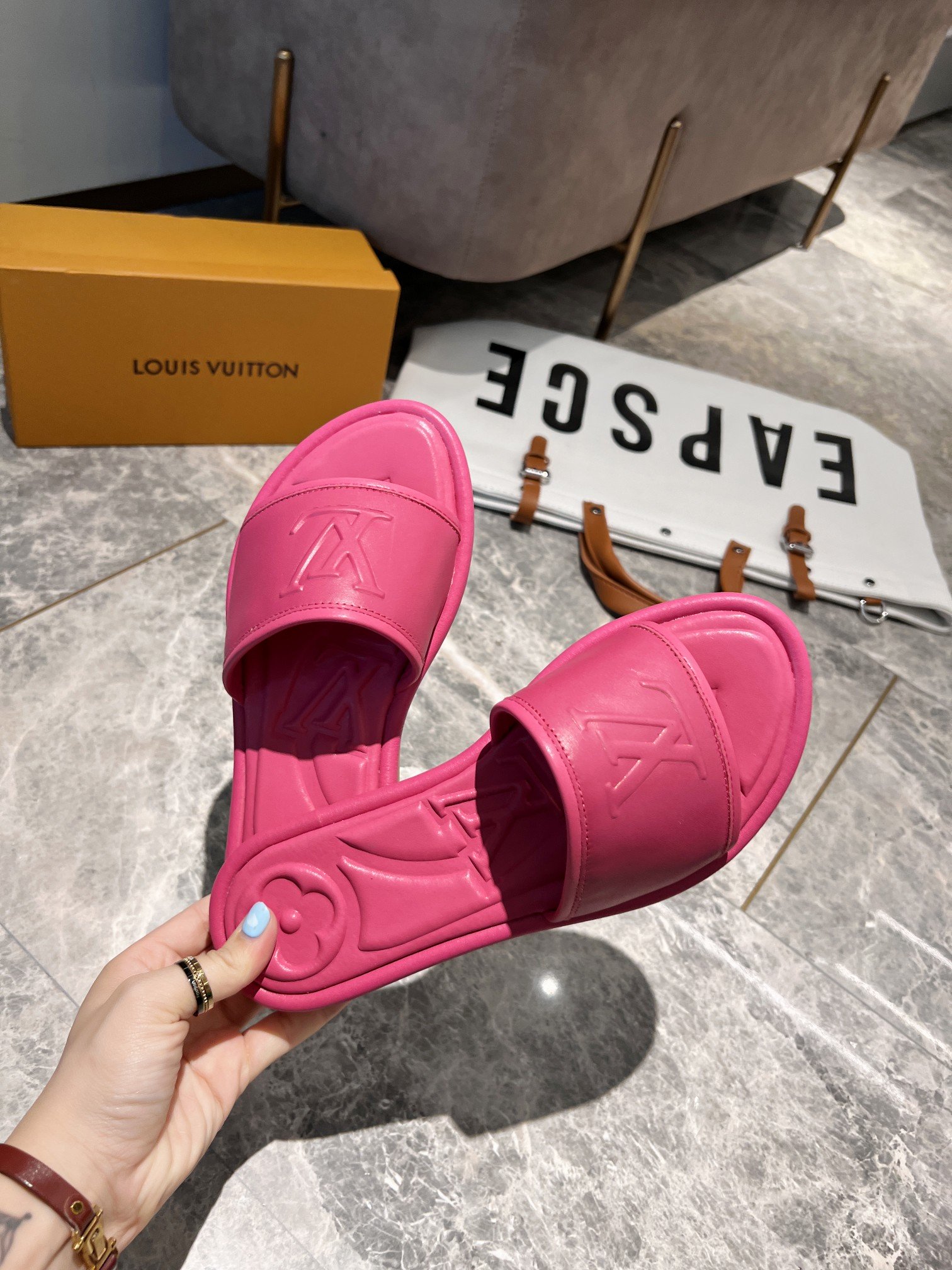 Louis Vuitton Women's Magnetic Flat Mule Fuchsia Pink For Women LV 1AA1MN - Soul Replicas