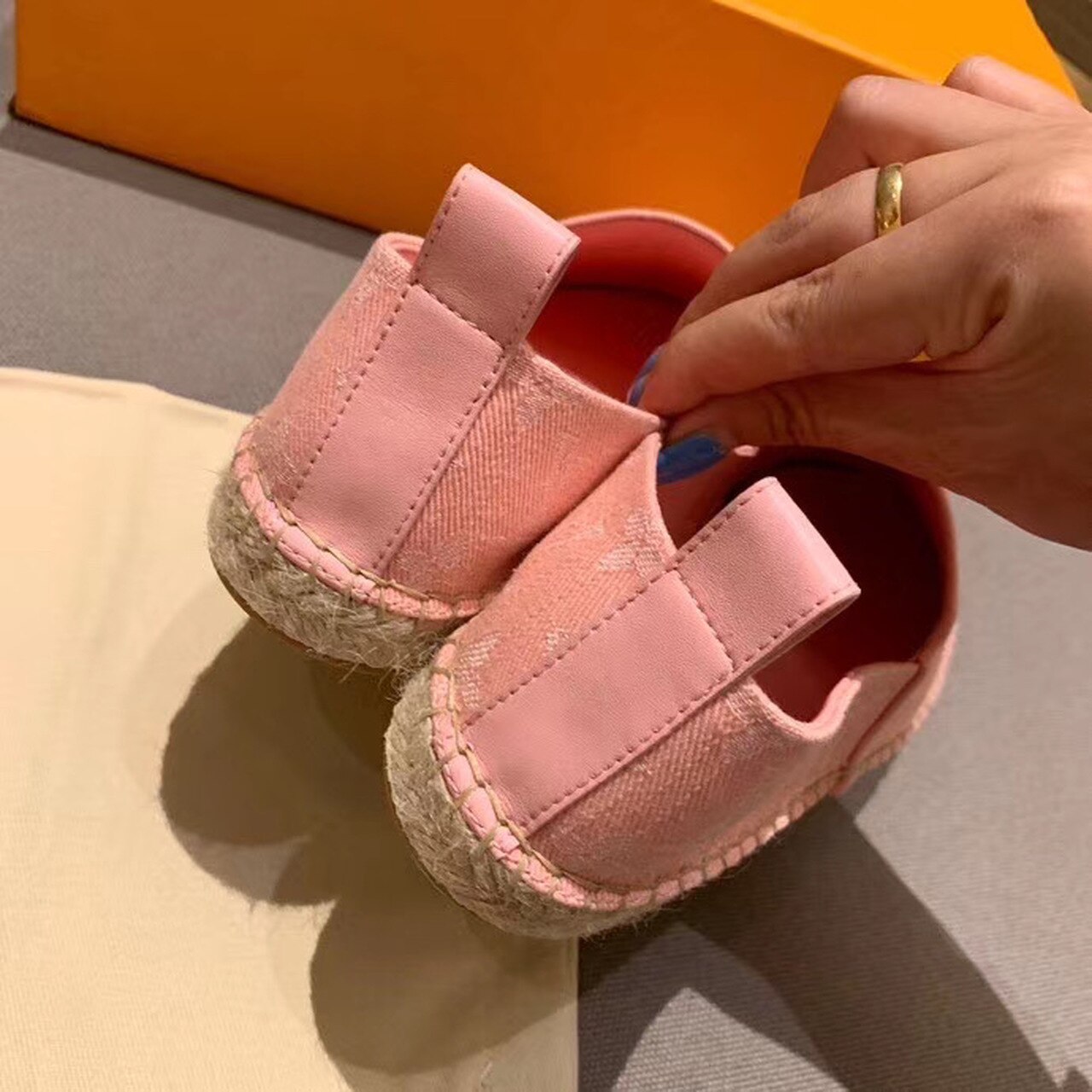Louis Vuitton Starboard Flat Espadrille Monogram Denim Pink For Women LV 1A9PVL - Soul Replicas