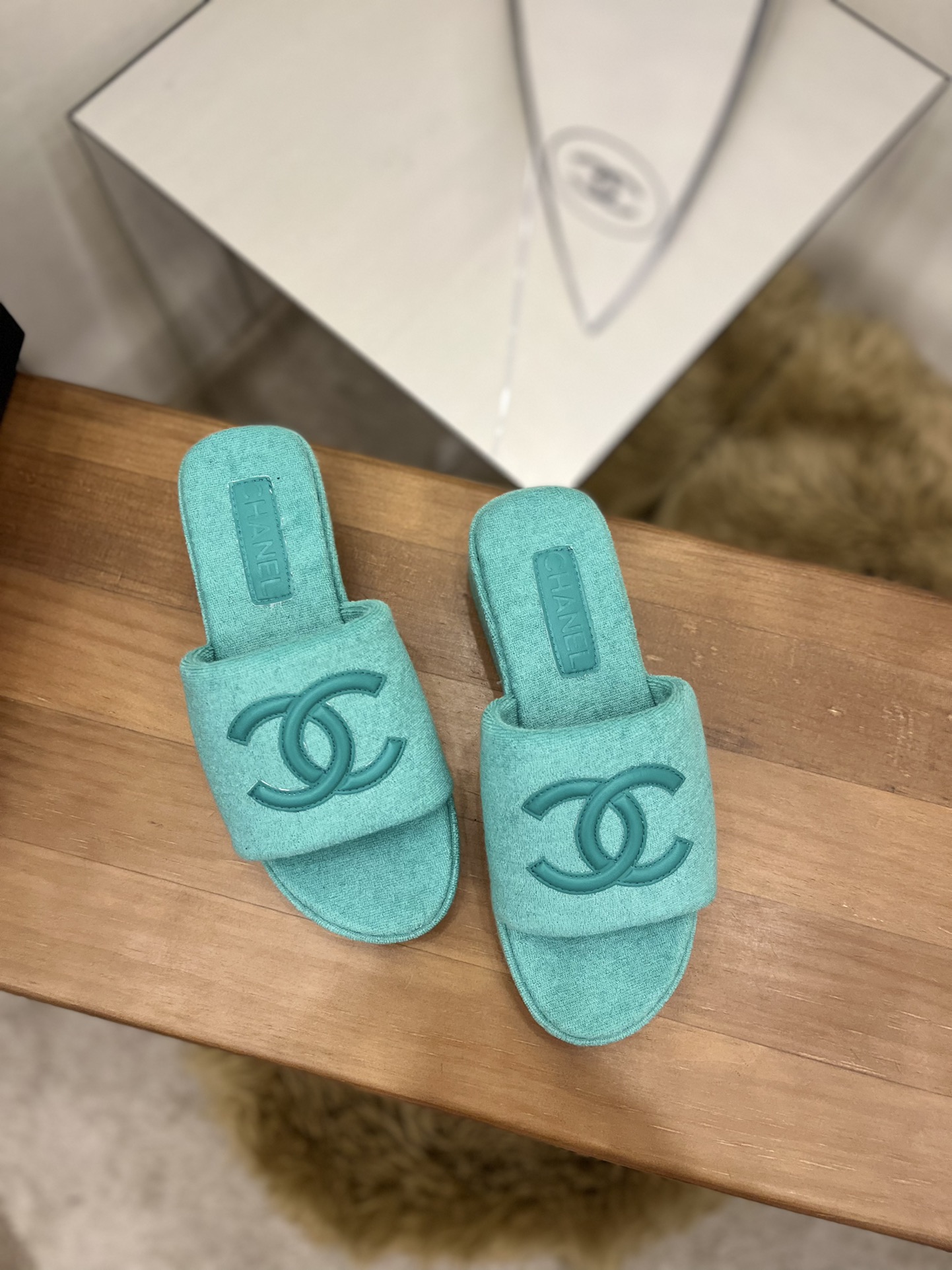 Chanel Women's Mules Green For Women 1.5in/4cm - Soul Replicas