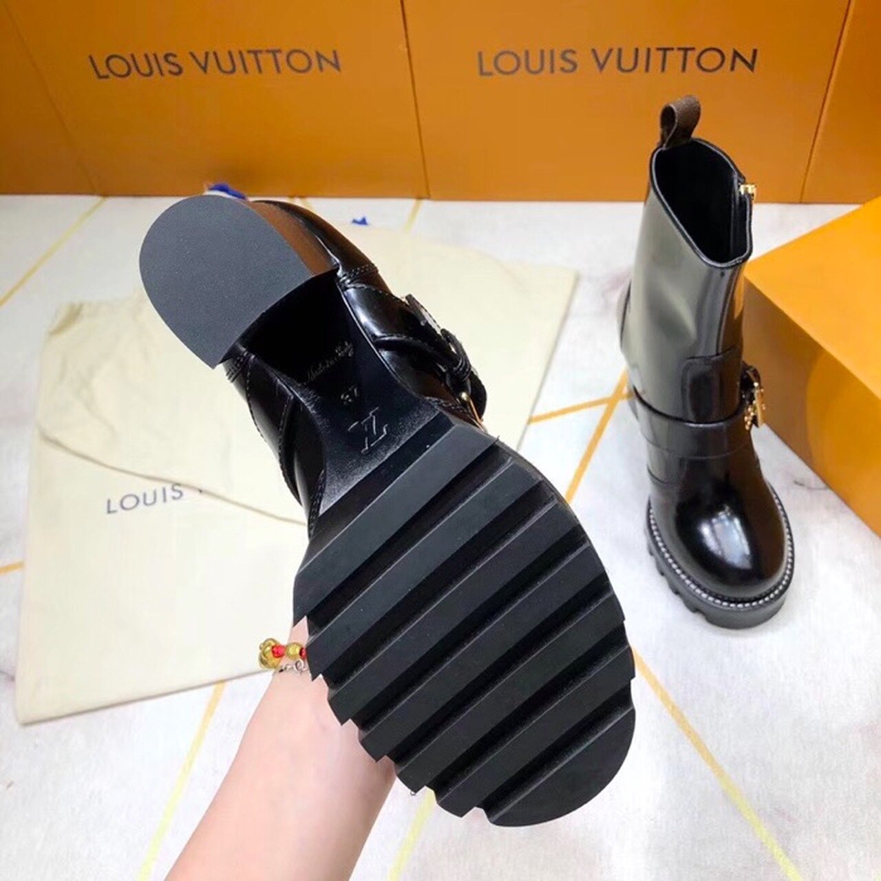 Louis Vuitton Star Trail Ankle Buckle Boot Black For Women LV - Soul Replicas