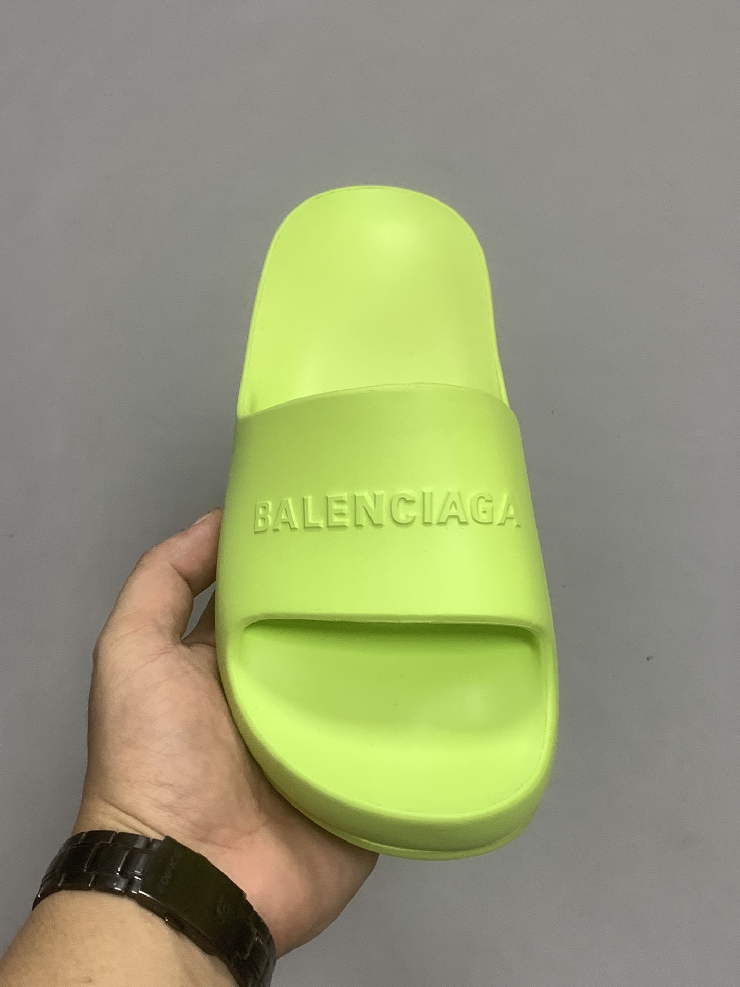 Balenciaga Pool Slide Sandal Green Neon For Women - Soul Replicas
