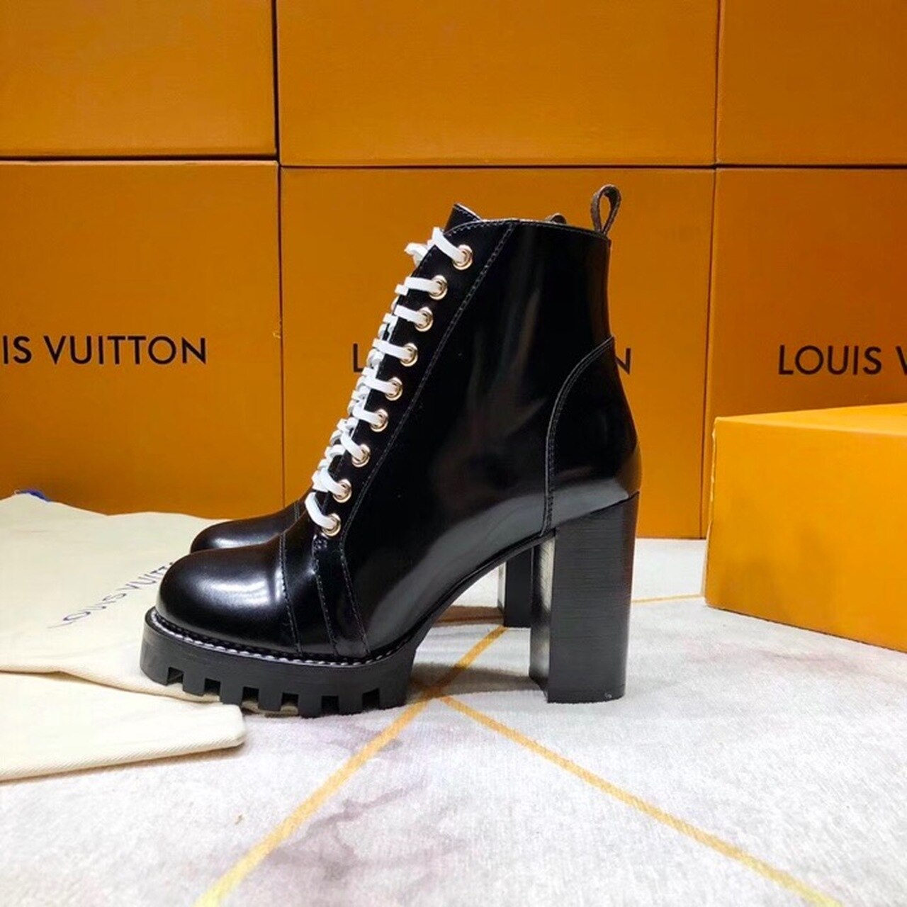 Louis Vuitton Star Trail Ankle Boot Black For Women LV - Soul Replicas