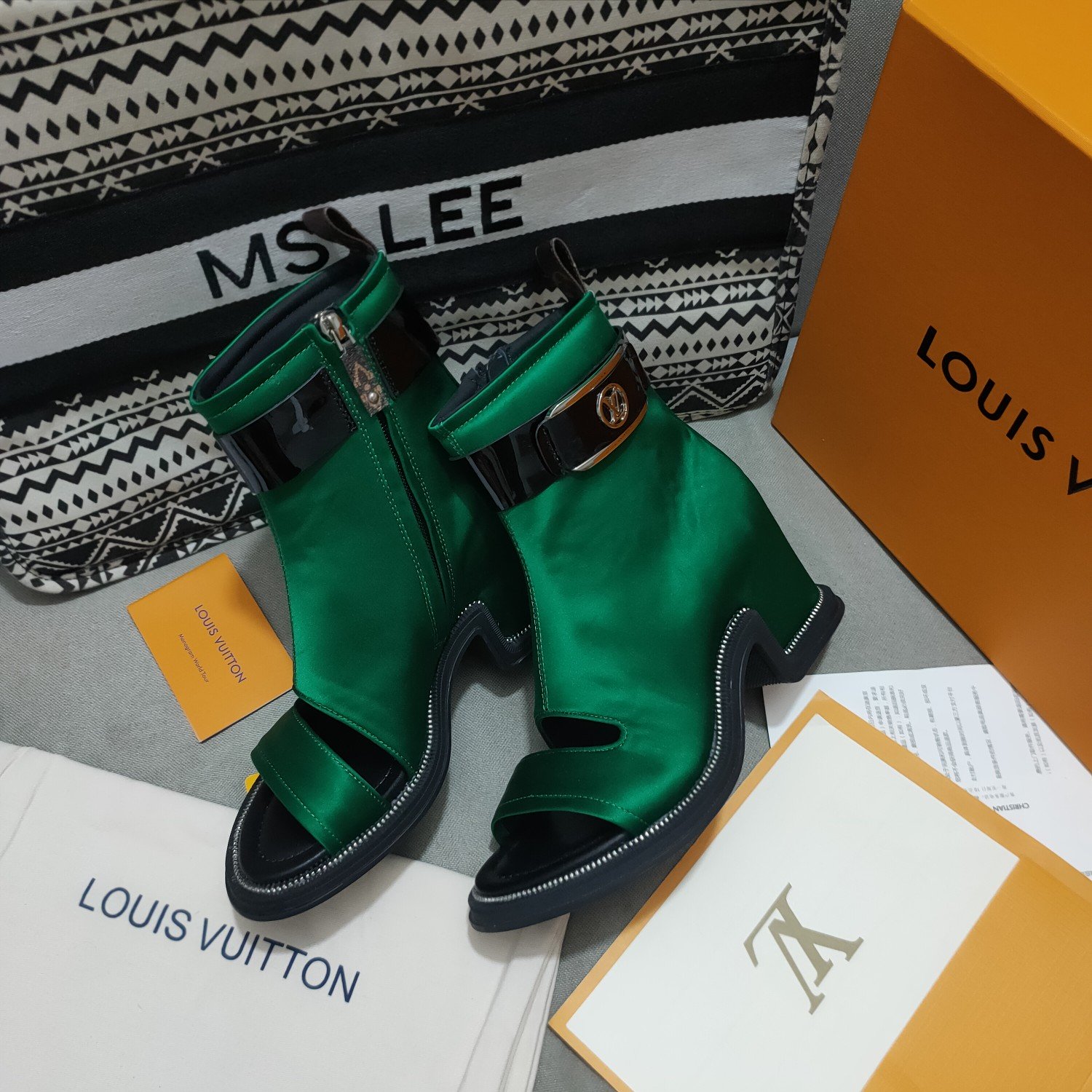 Louis Vuitton Women's Moonlight Ankle Boot Green For Women LV 1AA0IT - Soul Replicas