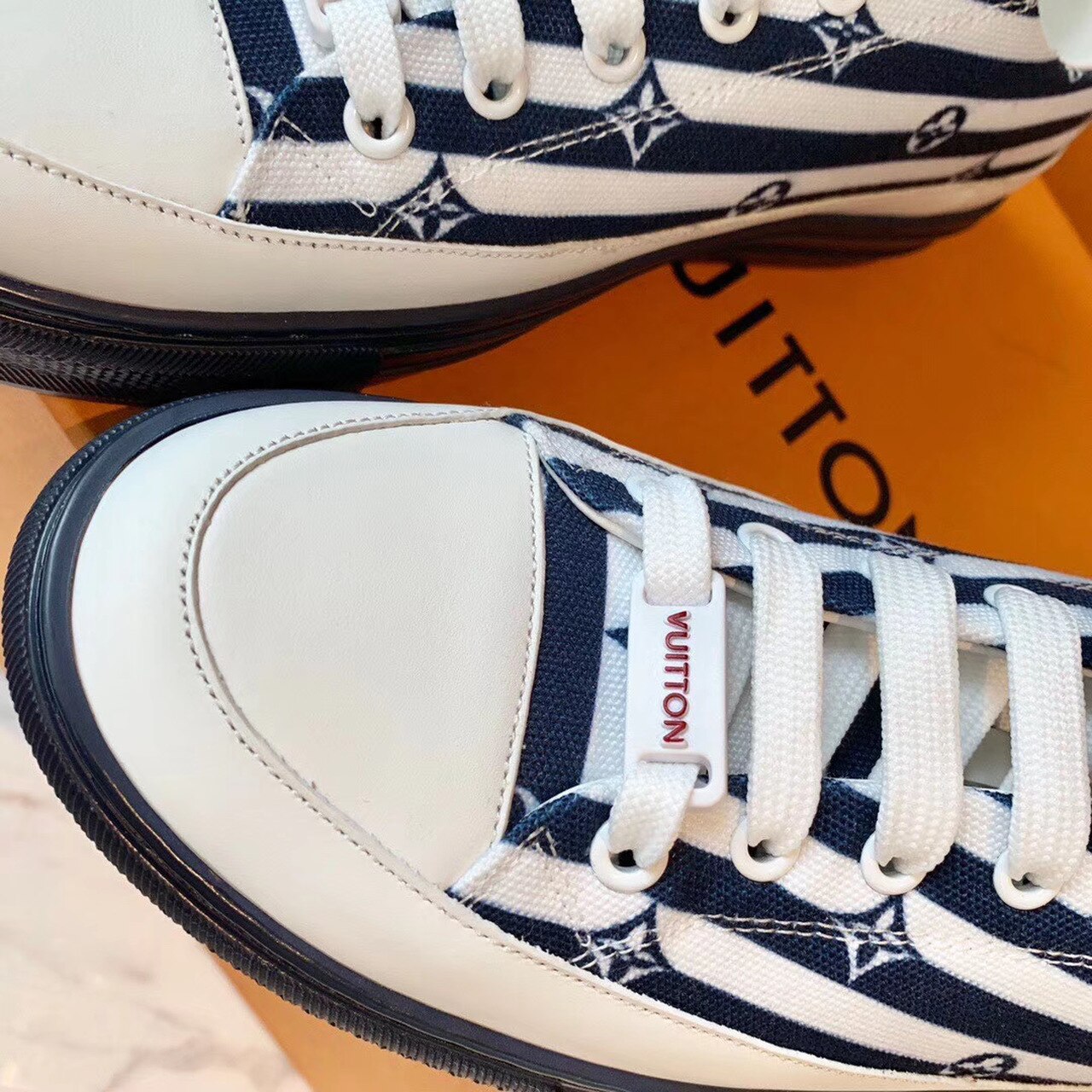 Louis Vuitton Escale Stellar Sneaker Cotton Canvas Blue For Women LV - Soul Replicas