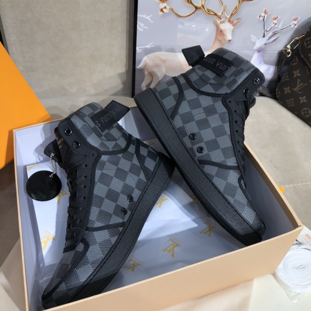Louis Vuitton Boombox Sneaker Boot Patent Monogram Material Black For Women LV - Soul Replicas