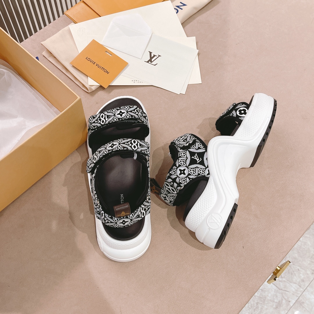Louis Vuitton Women's LV Archlight Flat Sandal Black For Women LV - Soul Replicas