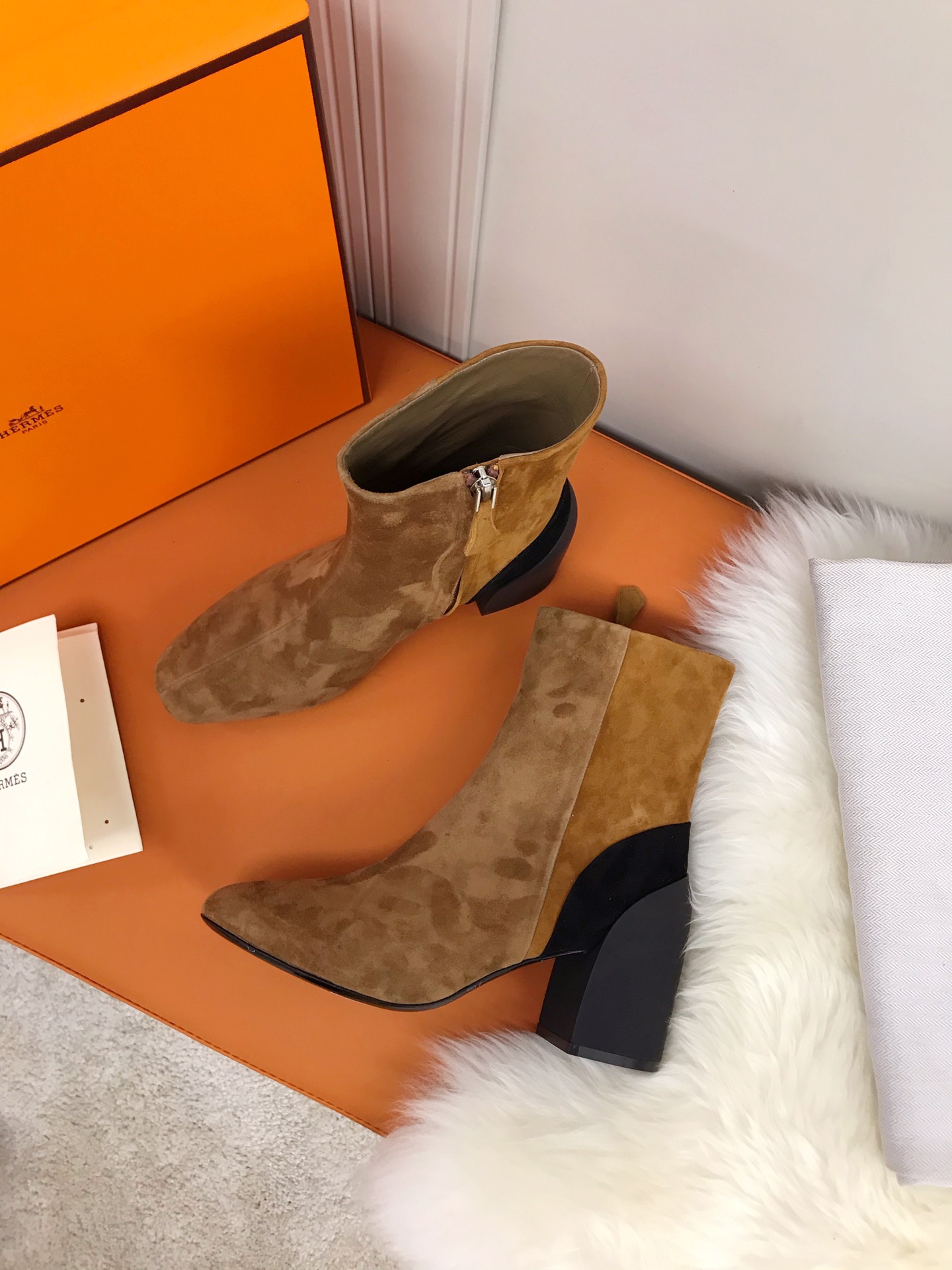 Hermes Brooke Ankle Boots Brown For Women 2.4in/6cm H202045Z E5375 - Soul Replicas